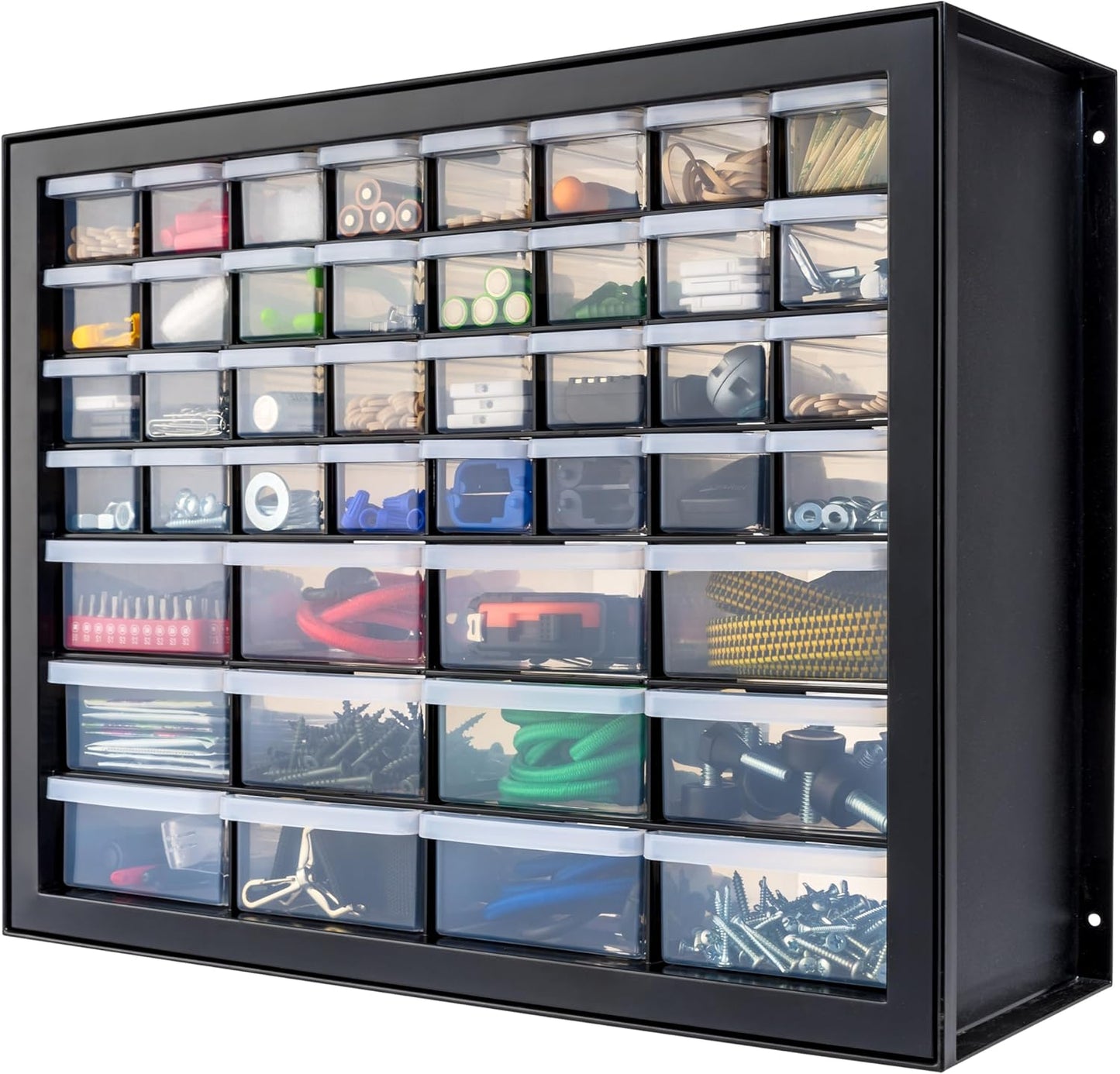 IRIS USA Small Parts Storage, Made in USA, Cabinet, 44-Drawer Organizer for Screws, Nuts, Bolts, Electronics, Hardware, Beads, Crafts, Building Bricks, Stackable Garage Storage – Black