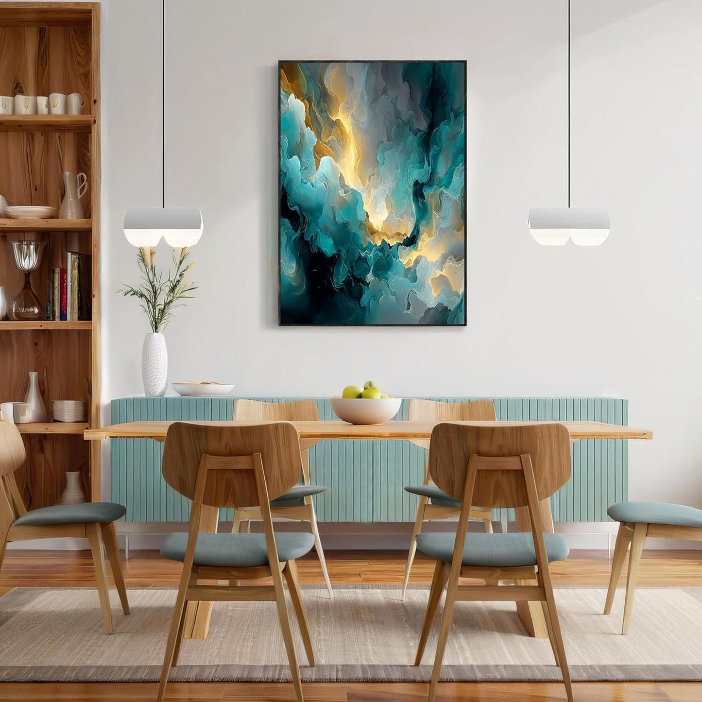 GDJSMIN Abstract Art Scene Wall Art, Dream Cloud Pattern Poster for Reading Room Living Room Decor 16x 24 inch Unframed