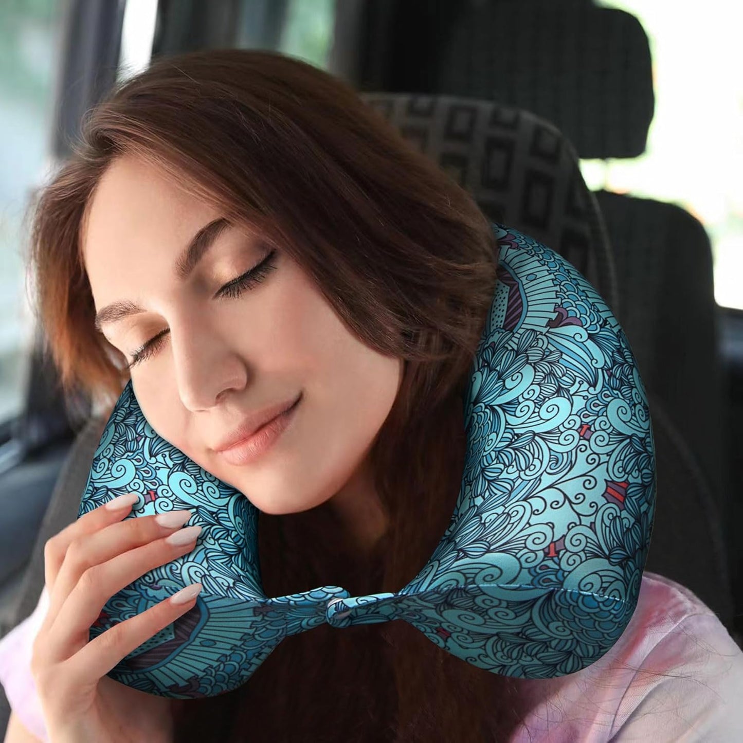 bvya Twist Memory Foam Travel Pillow for Neck, Chin, Lumbar and Leg Support-for Travling on Airplane, Train, Bus or at Home-Adjustable, Bendable Roll Pillow with Washable Cover