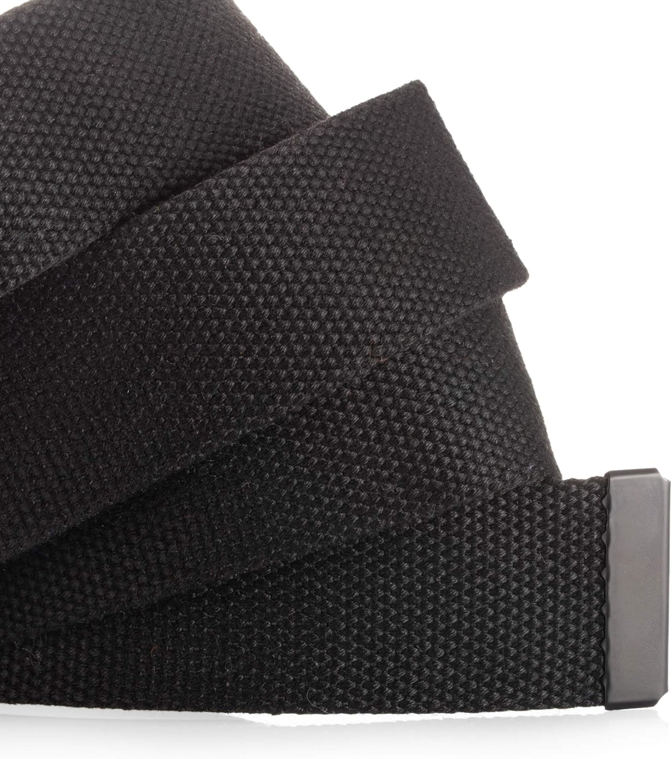 Mile High Life Cut To Fit Canvas Web Belt Size Up to 52" with Flip-Top Solid Black Military Buckle