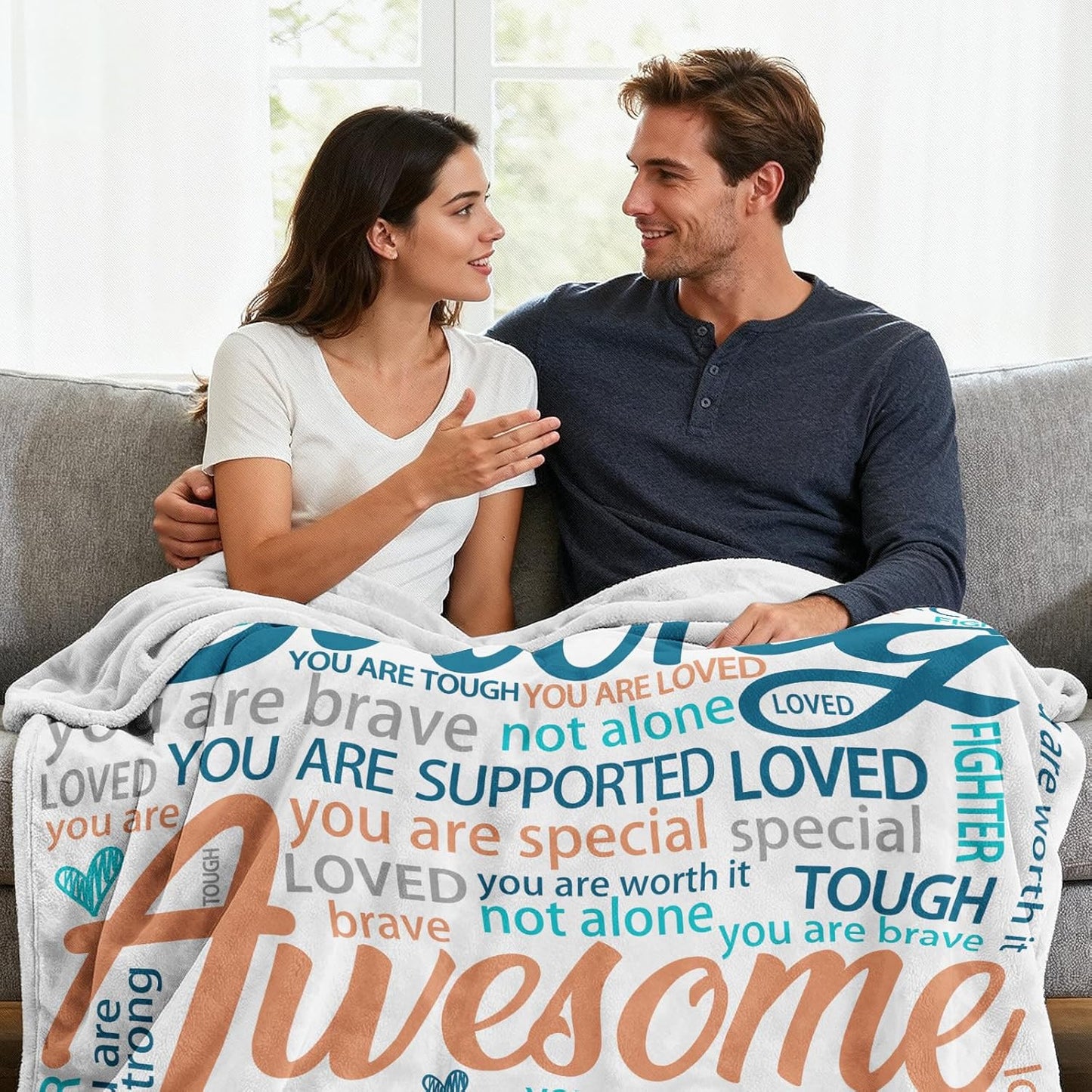 Inspirational Get Well Blanket – Super Soft Healing Throw for Women, Perfect Cancer Care Gift for Mom or Adults Recovering from Surgery 50"x60"
