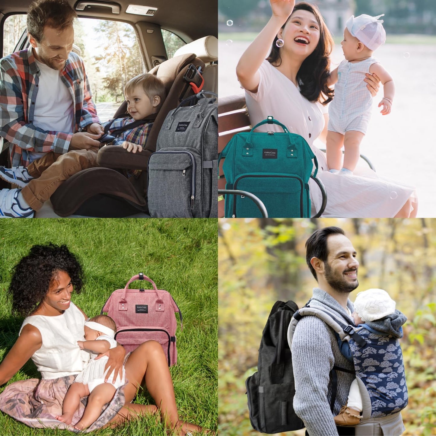 Kiddycare Diaper Bag Backpack | Baby Diaper Bags with Changing Station for Mom | Multipurpose Waterproof Travel Backpack Tote Bag for Maternity Baby Bags Enormous for Unisex, Stylish | Dark Gray