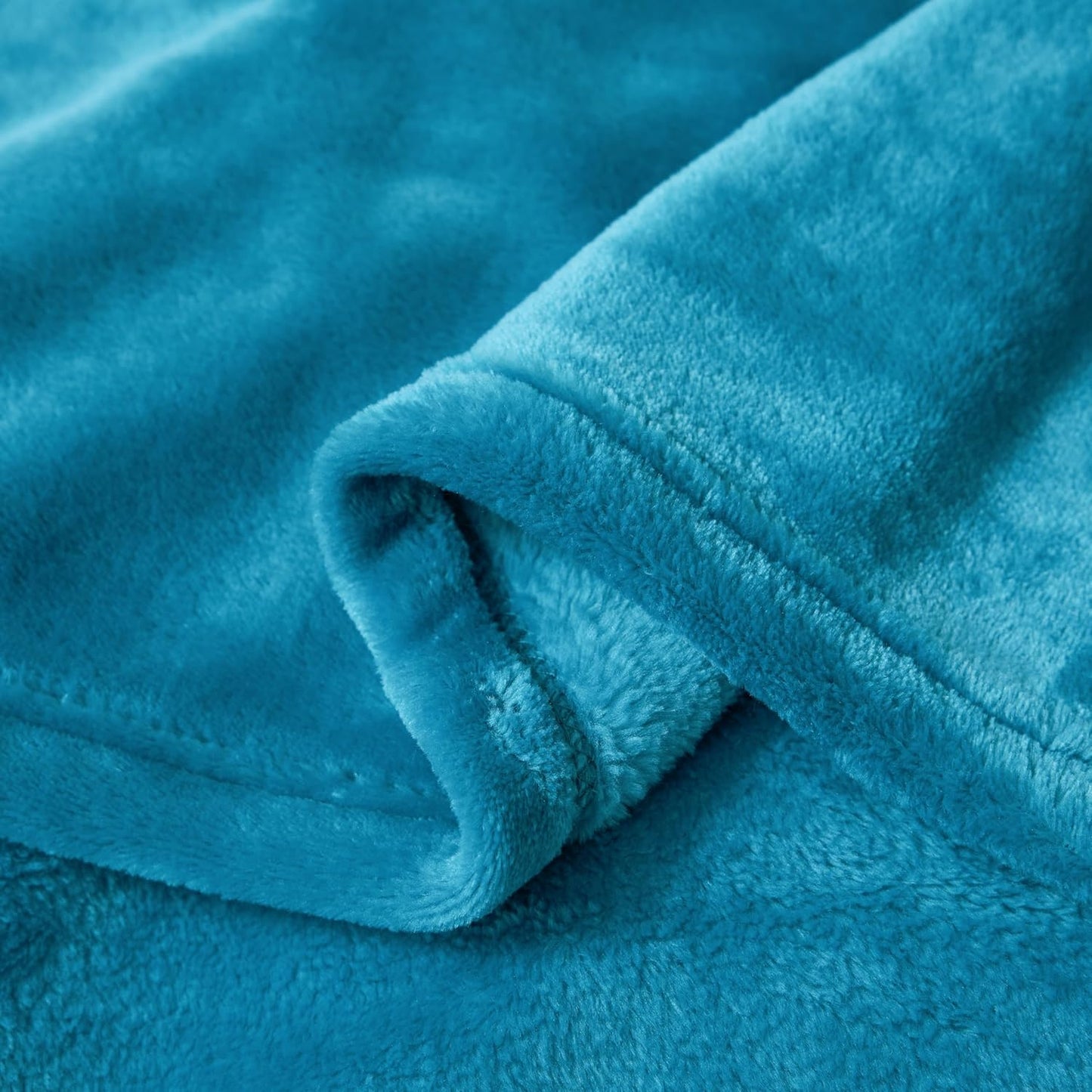 Camping Throw Blanket- Cozy Flannel Blankets for All Seasons Suitable Bed, Couch, Sofa, Movie Night, and Travel- Peacock Green 60" x 80"