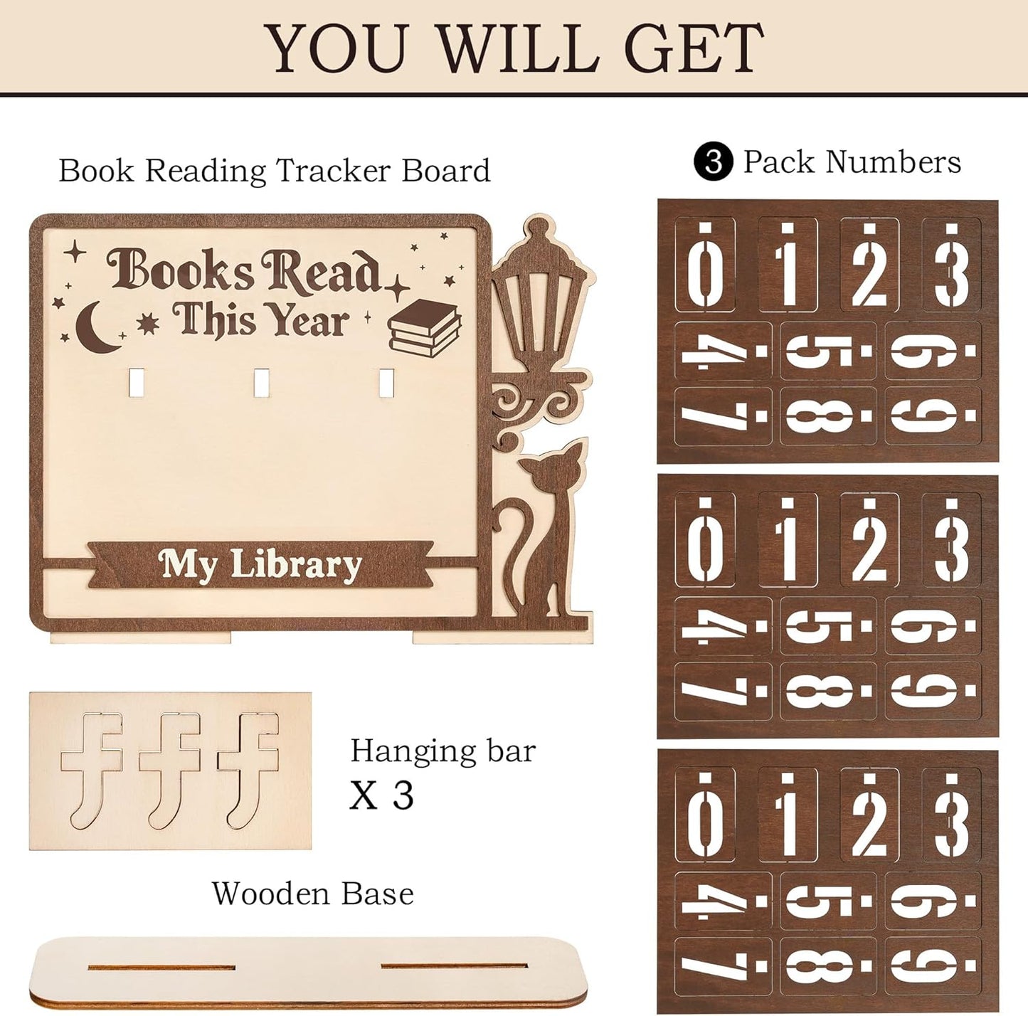 Books Read This Year Counter, Book Tracker for Bookshelf Decor, Book Lovers Gifts for Women Bookish Readers Teacher, Books Counter for Home Library Decor Wall Art Easter Basket Stuffers