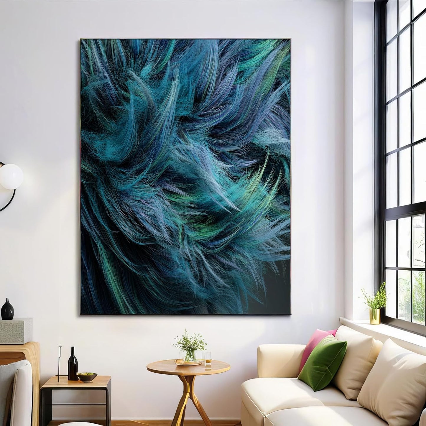 GDJSMIN Abstract Visual Texture Wall Art, Complex Fur Pattern Poster For Reading Room Living Room Decor 24 X 36 Inch Unframed