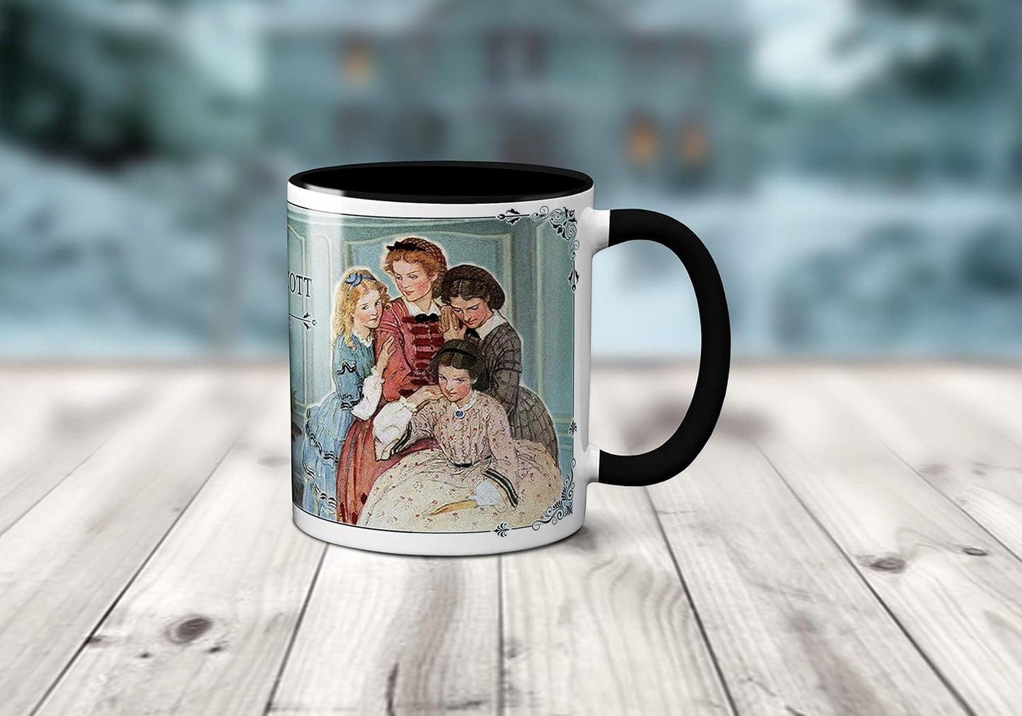 Universal Zone Little Women by Louisa M. Alcott Mug. Bookish Coffee Mug with Little Women Book Title Page design, Literary Book Lover Gift.