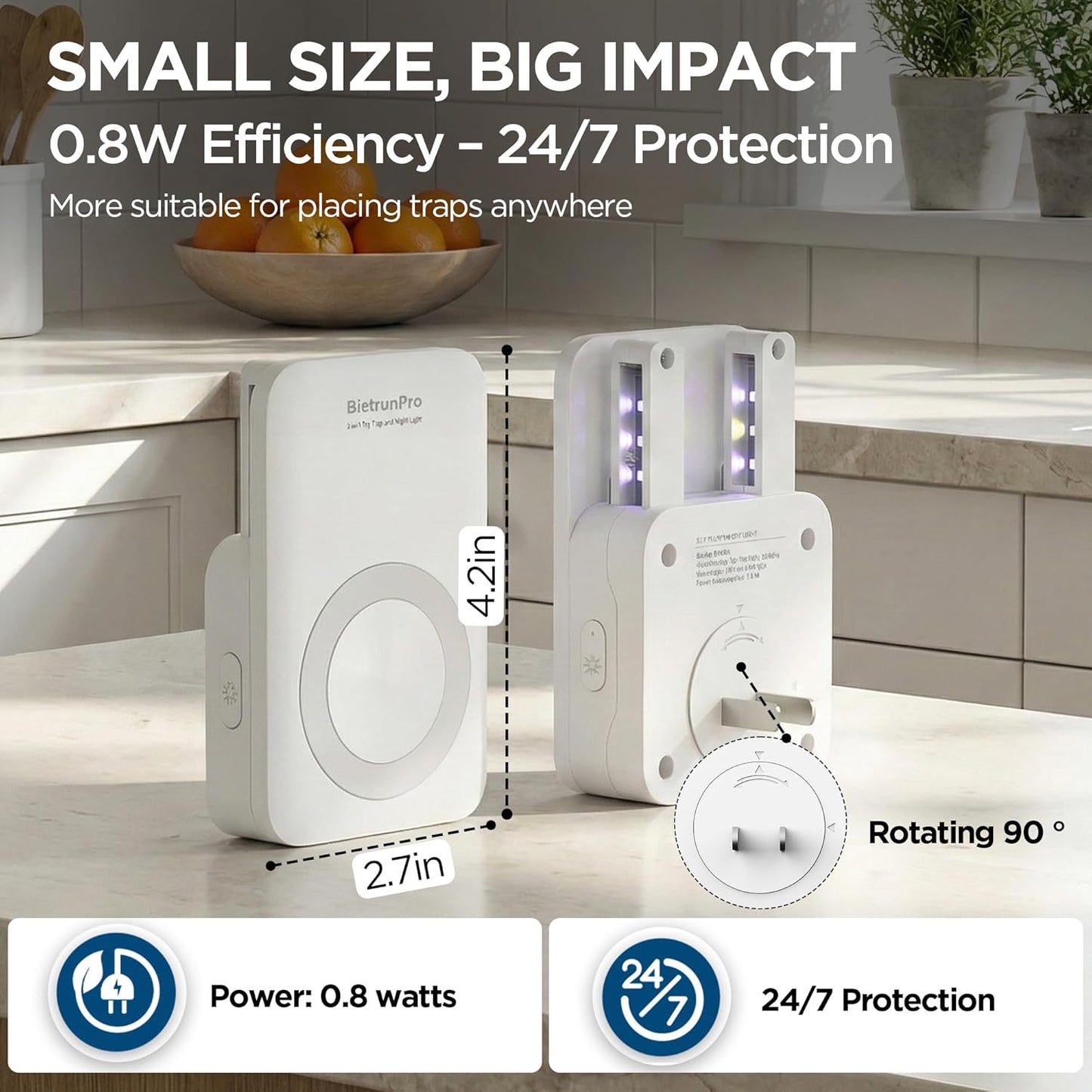 2 Flying Insect Traps+10 Refill Cartridges, 2026 2nd Gen, UV/Blue/Yellow Light Plug in Fly Trap & Indoor Bug Catcher for Gnats, No-Mess Bug Zapper, House & Fruit Flies, 7 * 24hrs Pest Control