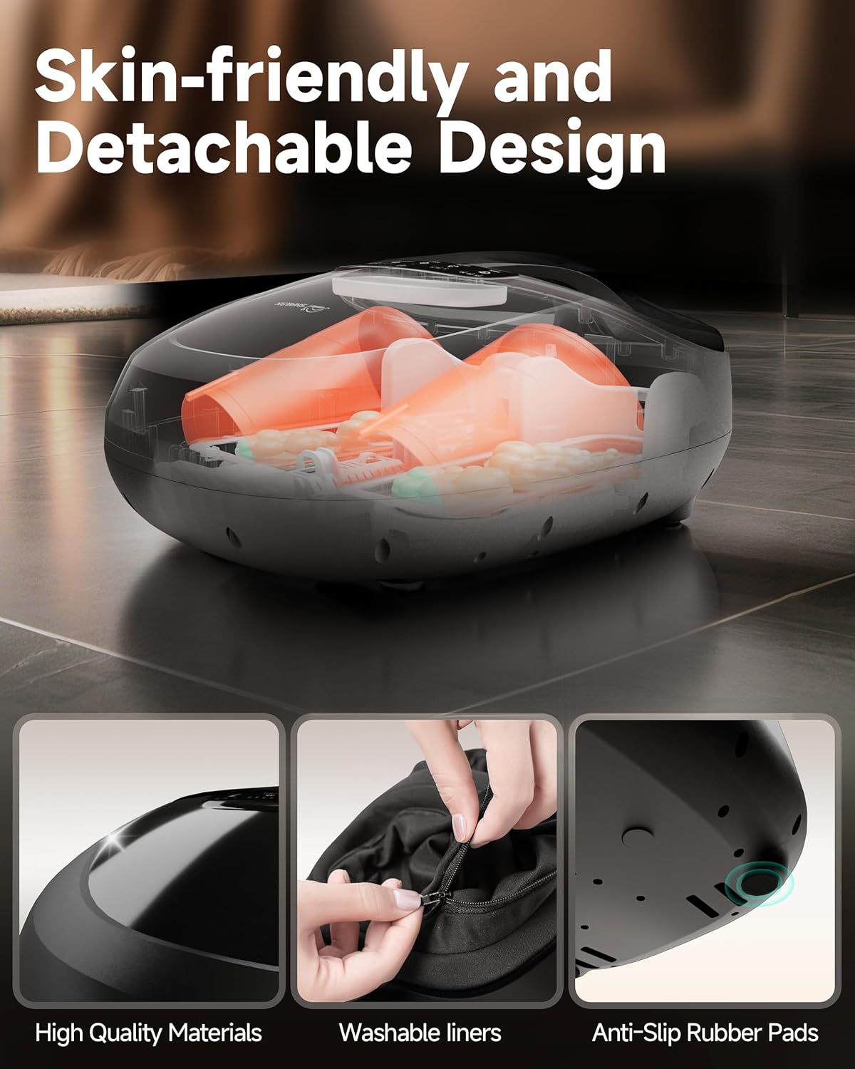 Snailax Shiatsu Foot Massager Plantar Fasciitis Neuropathy,Feet Massage Machine with Heat,Kneading,Rolling,Scratch,Remote Control,Feet Warmer/Heater