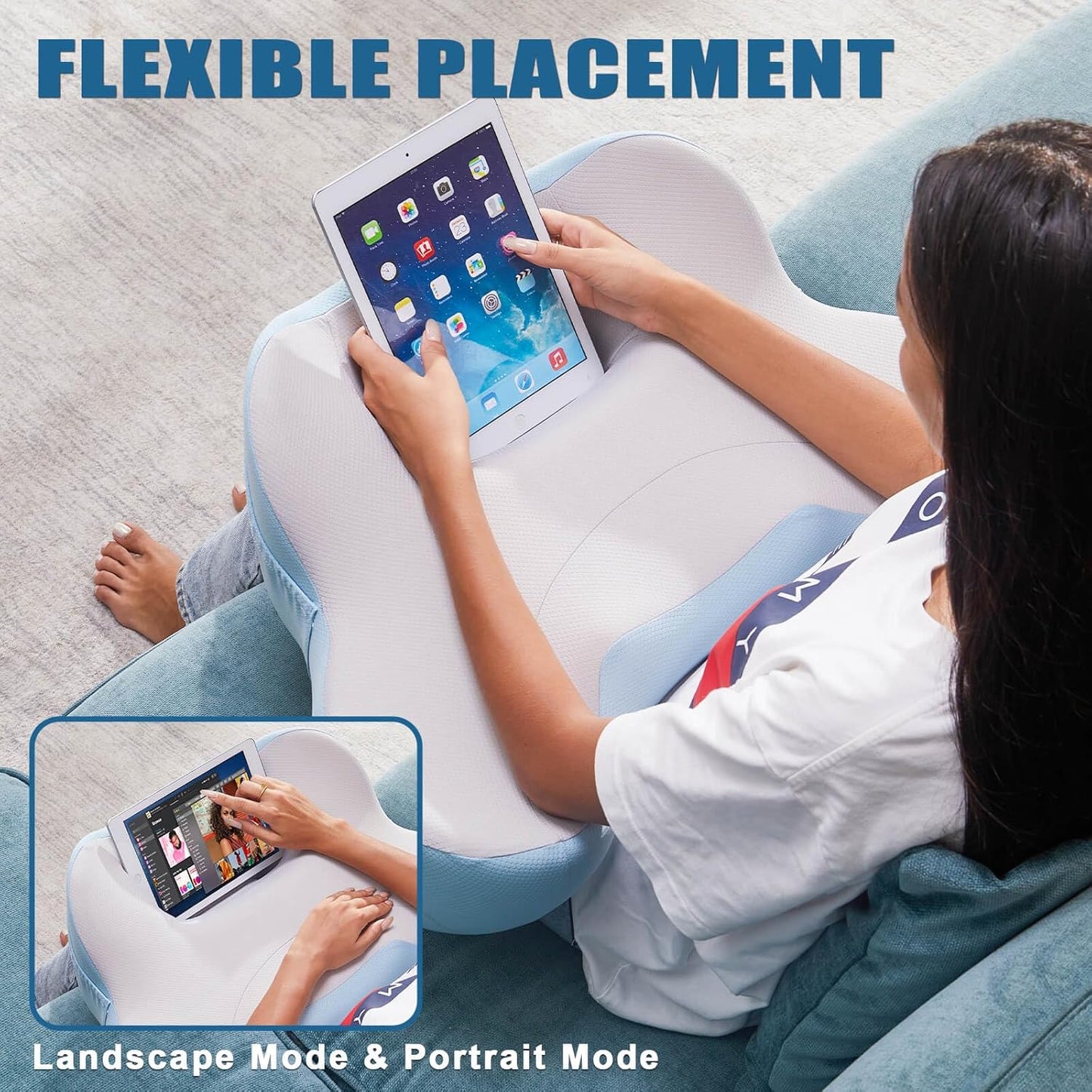 Reading Pillow, Lap Desk, Soft Laptop Pillow for Lap, Portable Desk, Gaming Pillow for Bed, Couch, Car