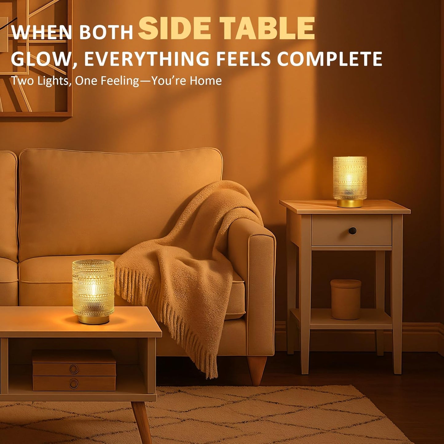 2 Pack Battery Operated Decorative Lamp with Timer for Bedside,Small Cordless Table Lamps with LED Warm Bulb for Shelf/Coffee Table/Entryway/ Bathroom or Kitchen Counter/ Dorm/Office Cubicle(Clear)