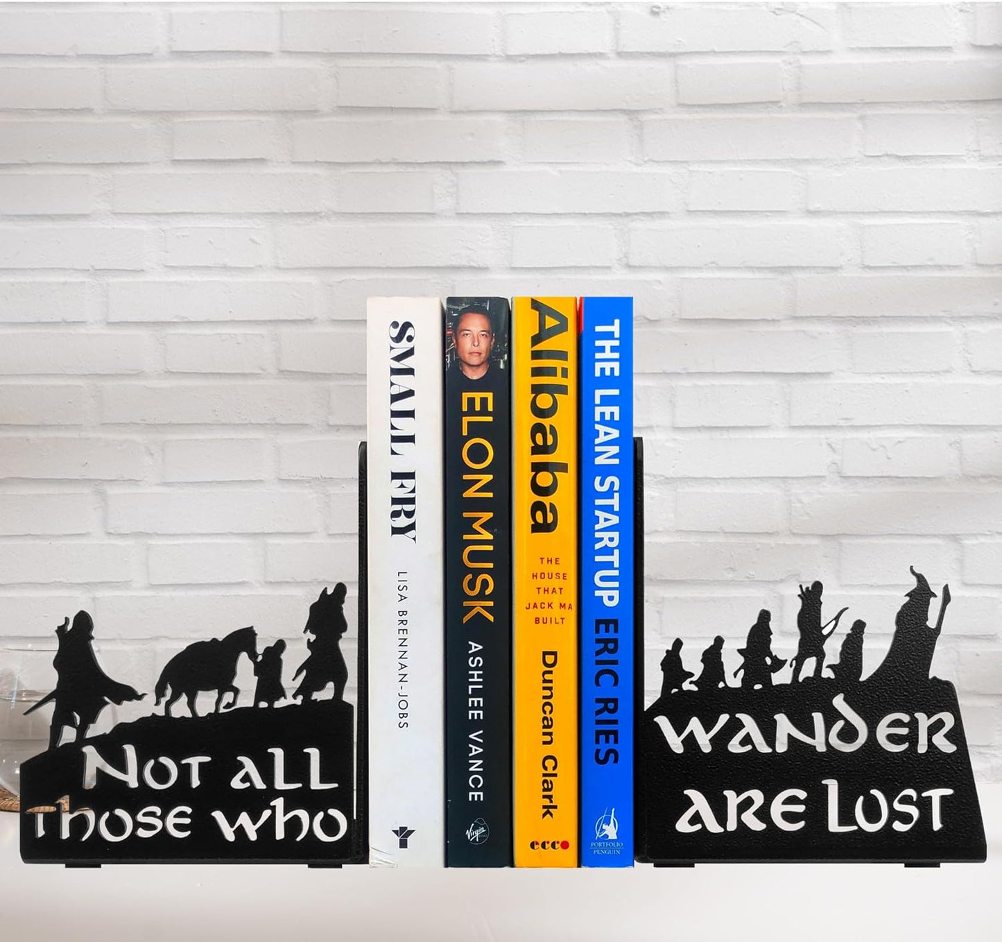 Decorative bookends for Shelves, Heavy Metal Bookends, Unique Bookends, Non Skid Book Ends, Book Stopper for Home/Office Decor/Shelves, 7 X 5.51 X 4 in/Piece (with Quote on Product)