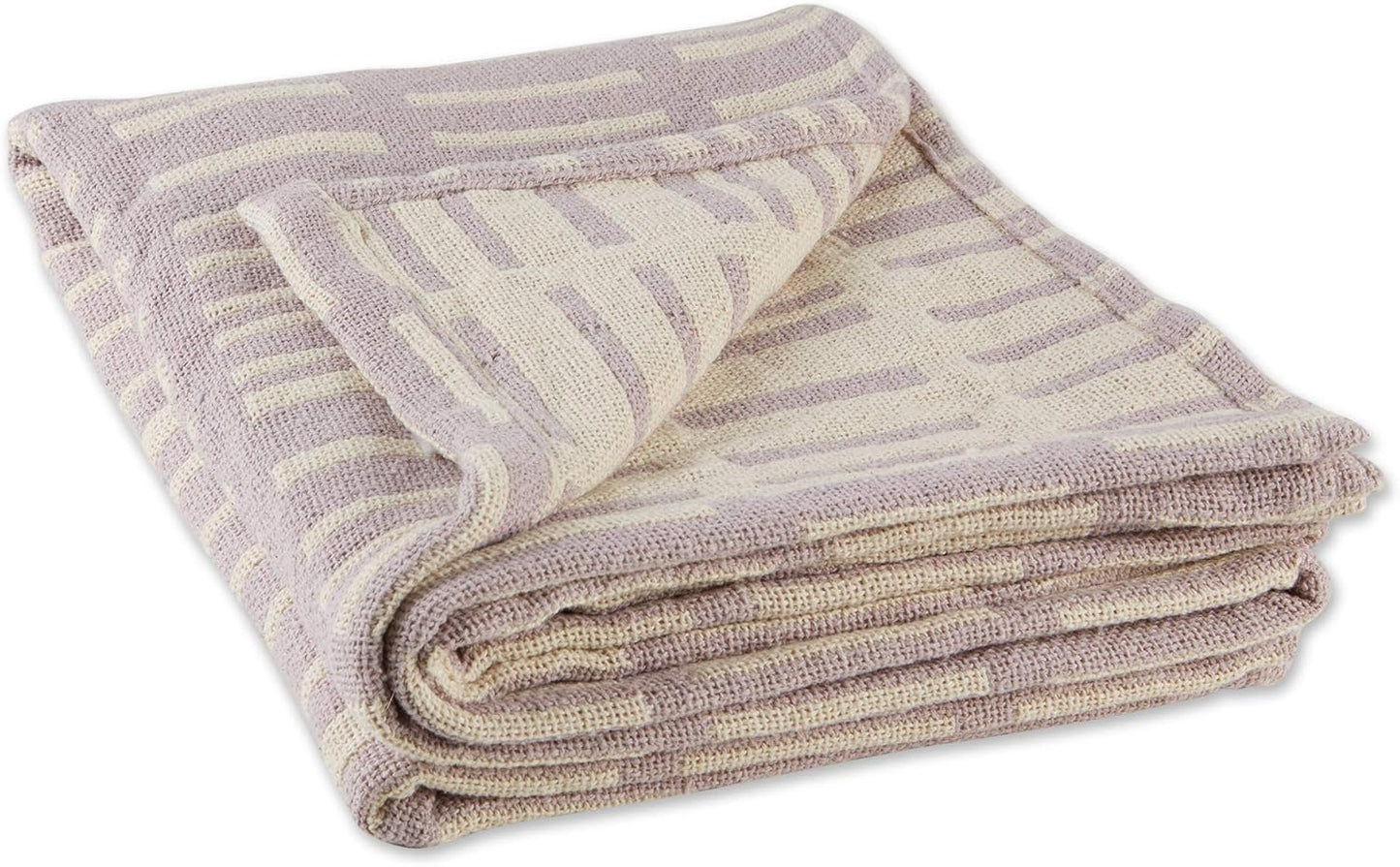 DII Urban Geometric Collection Cotton Throw Blanket, 50x60, Dusty Lilac