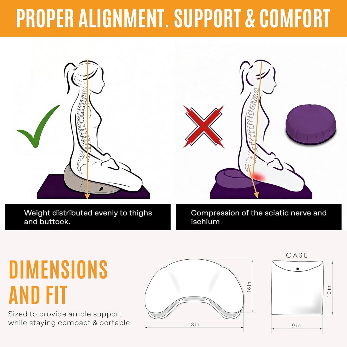Air Meditator Inflatable Meditation Cushion and Travel Pillow – Meditate on Air in Total Comfort with Adjustable Three-Chamber Design for Enhanced Posture and Portability