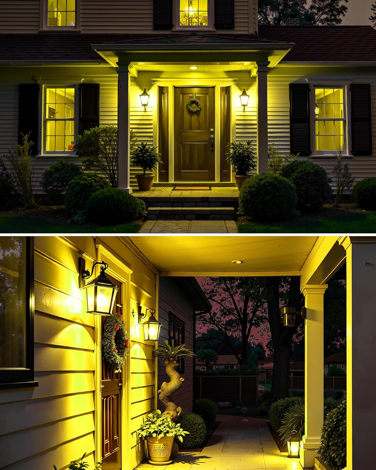 2 Pack A15 LED Yellow Bug Light Bulbs for Outdoor, 40Watt Equivalent E26 Base, 5W Amber Yellow Lighting for Indoor&Outdoor, Party&Holiday Decoration, Christmas, Bedroom, Nightlight, Non-Dimmable