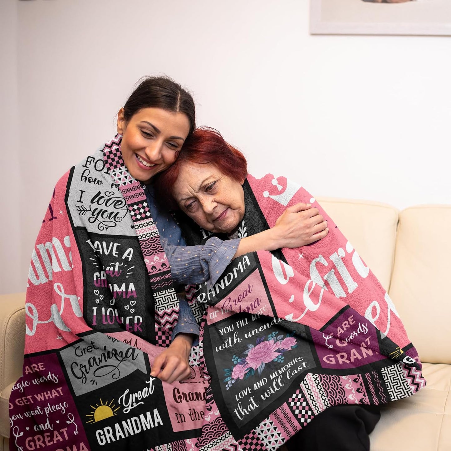 Great Grandma Gifts Blanket 60"x50", Christmas/Birthday Gifts for Great Grandma from Grandkids, Best Great Grandmother Gift Ideas Throw Blanket