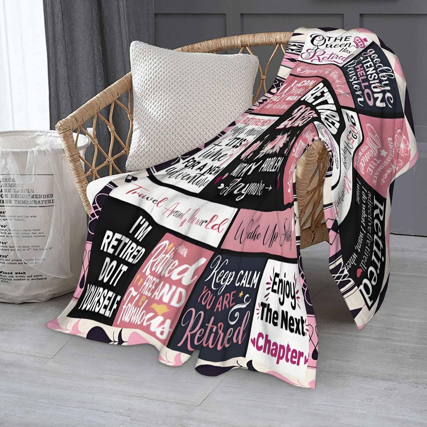 RETIREDS 2025 NOT My Problems Anymore Blanket Soft Cozy Throw Funny Retirement Gift for Men Women Retiree Party Celebration Present