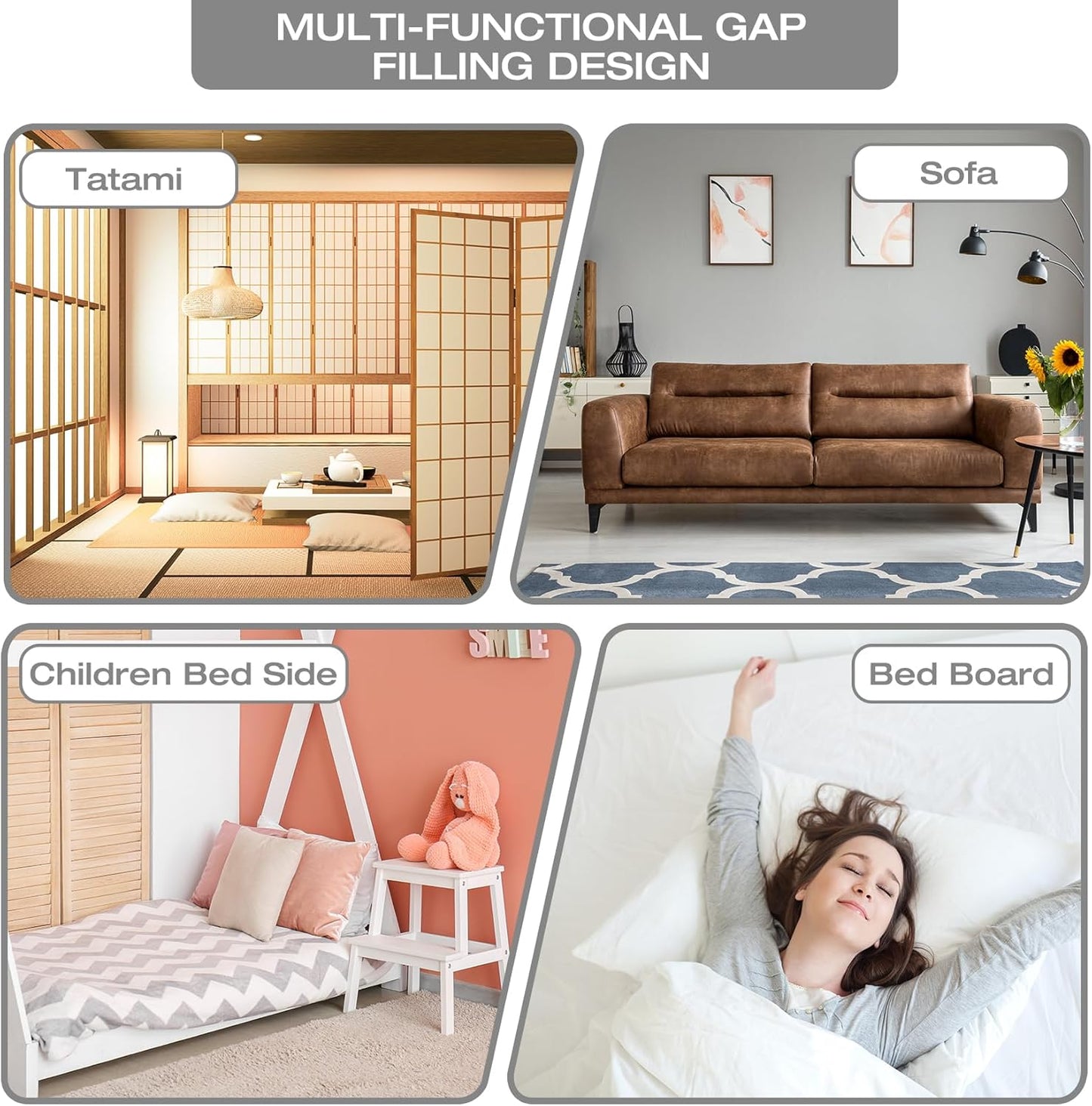 White Full Bed Wedge Pillow for Headboard Gap/Bed Gap Filler/Mattress