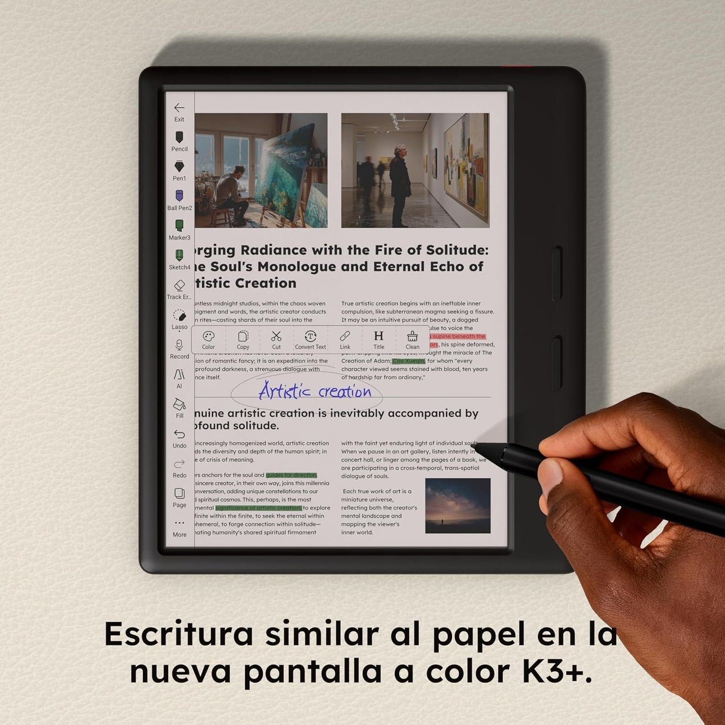 Ocean C 64GB+4GB 7” Color eBook Reader Supports Handwriting, 7” Color E-Ink Paper Tablet with Long Battery Life for Reading and Writing (Not Included Musnap Stylus Pen)