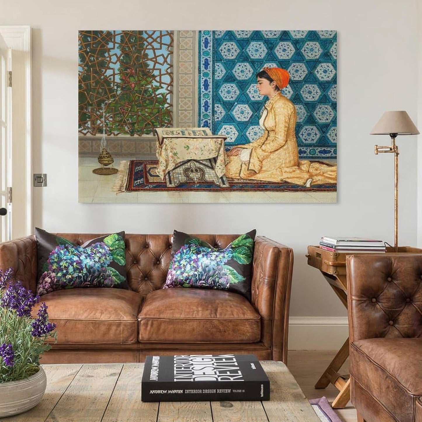 Turkish Poster Painting Young Woman Reading Modern Home Wall Art Decoration Canvas Print Poster Decorative Painting Canvas Wall Art Living Room Posters Bedroom Painting 24x36inch(60x90cm)