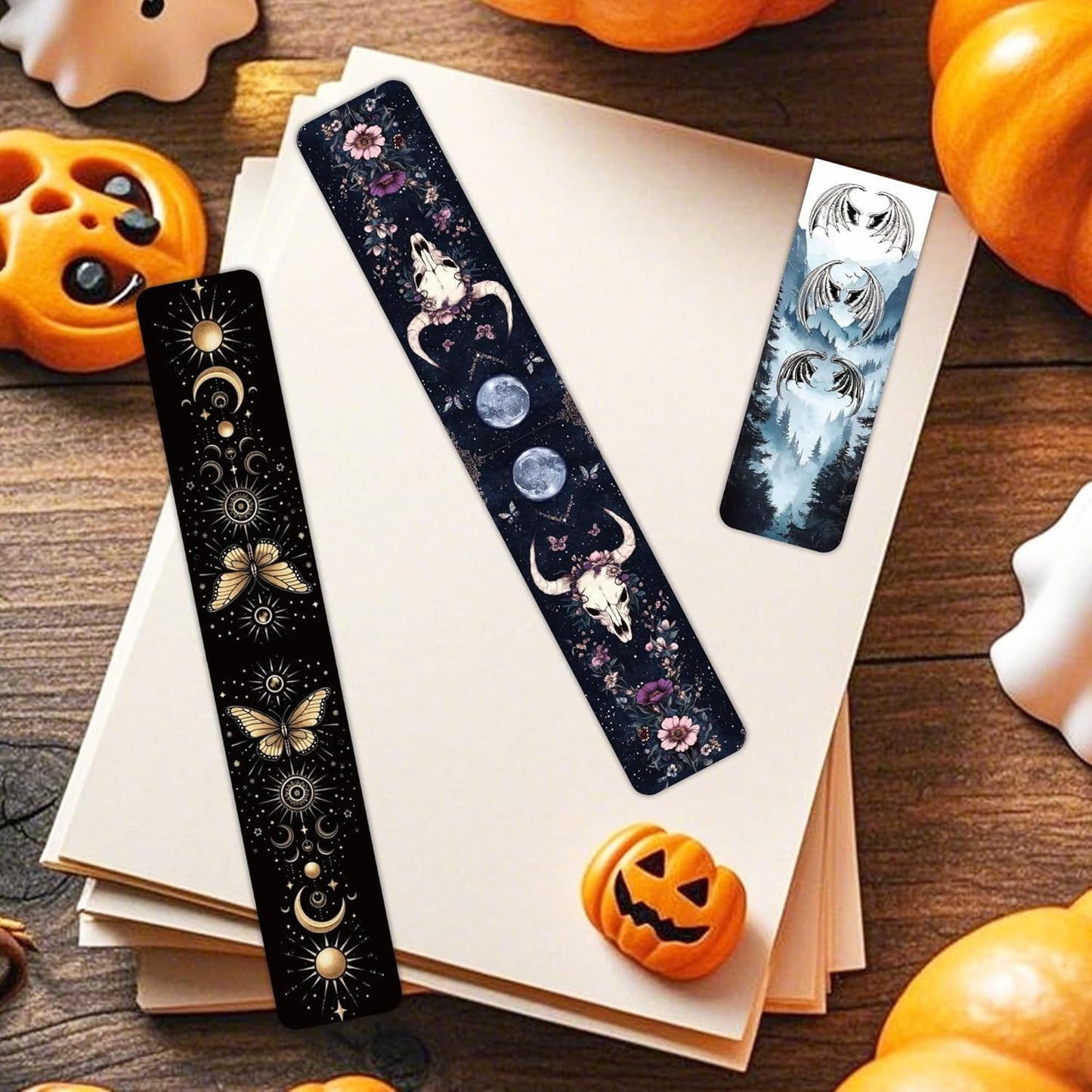 Dark Fantasy Magnetic Bookmarks: 30 Pcs Gothic Witchy Moon Book Mark Clips for Book Lovers, Dark Academia Page Marker for Reading Women Men, Bookish Gifts for Birthday Halloween School Office Supplies
