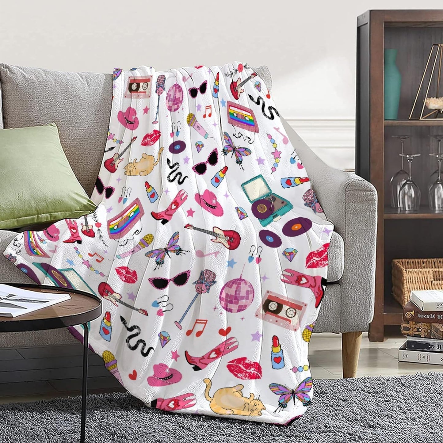 Blanket Women Gifts Super Soft Throws Lightweight Comfy Sheet Fuzzy Plush Bedding Quilt Fleece Blankets for Sofa Chair Couch 80"x60" Twin