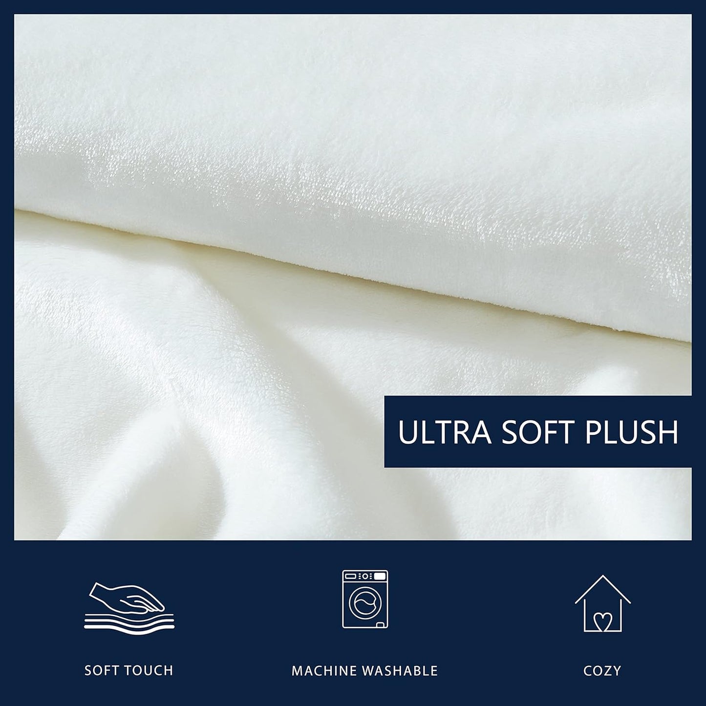 Nautica - Twin Blanket, Soft Plush Fleece Bedding, Ideal for Bed or Couch, Dorm Essentials, Oeko-Tex Certified (Solid White)