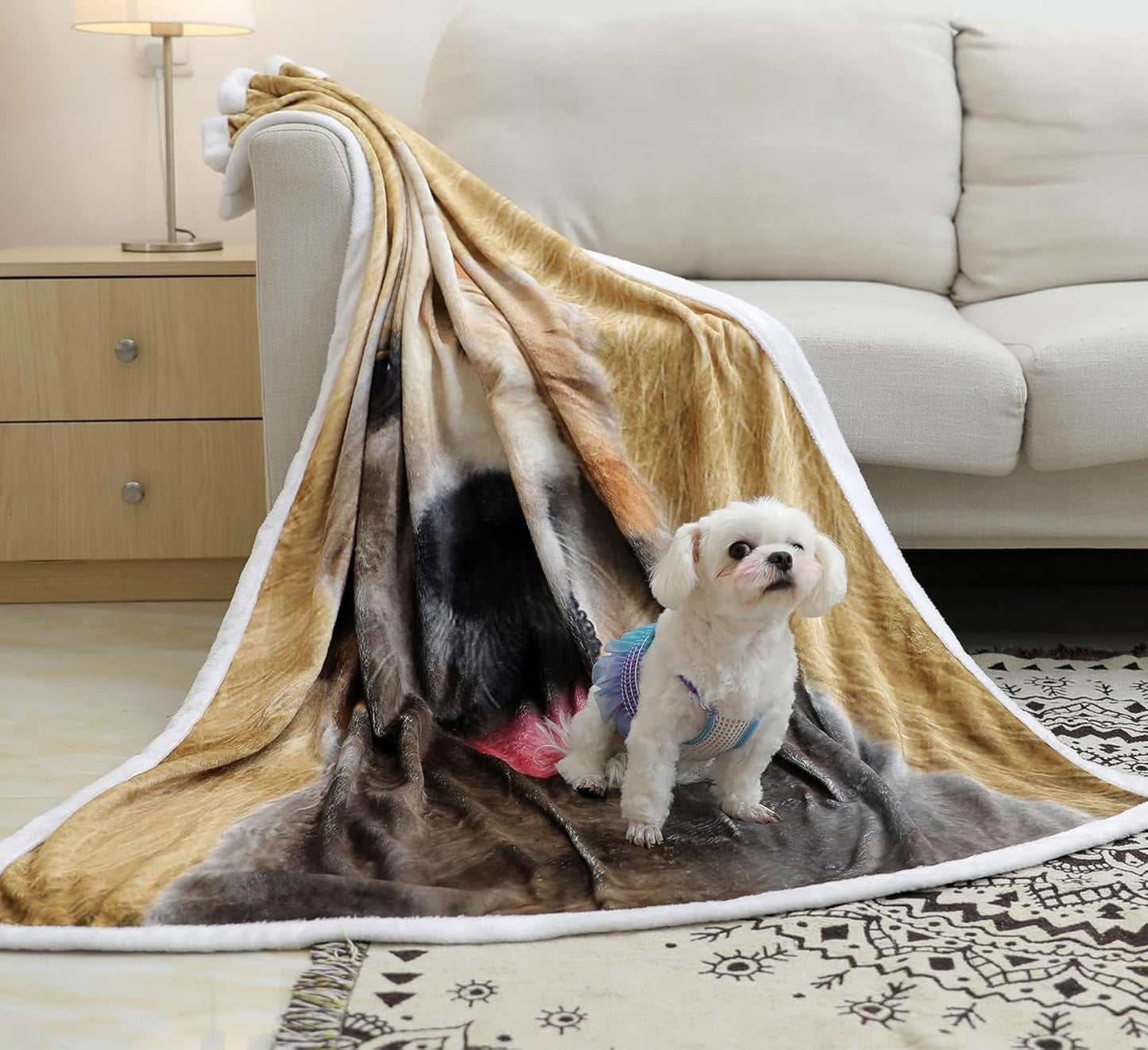 Golden Retriever Pattern Blanket 3D Dog Fleece Throw for Kids and Adults Super Soft Flannel Puppy Gifts for Pet Lovers Couch Bed Sofa (Golden Retriever, 48"x60")
