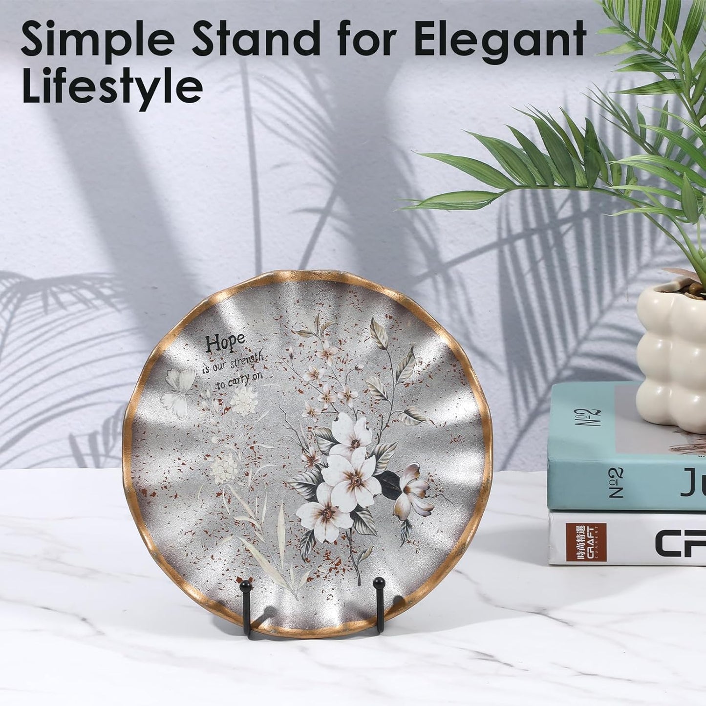 18 Pcs 4.5in Plate Stands for Display, Gold Metal Plate Book Holders Small Easels for Displaying Book Display Stand for Picture Frames, Books, Photo, Decorative Platters, and Tabletop Art