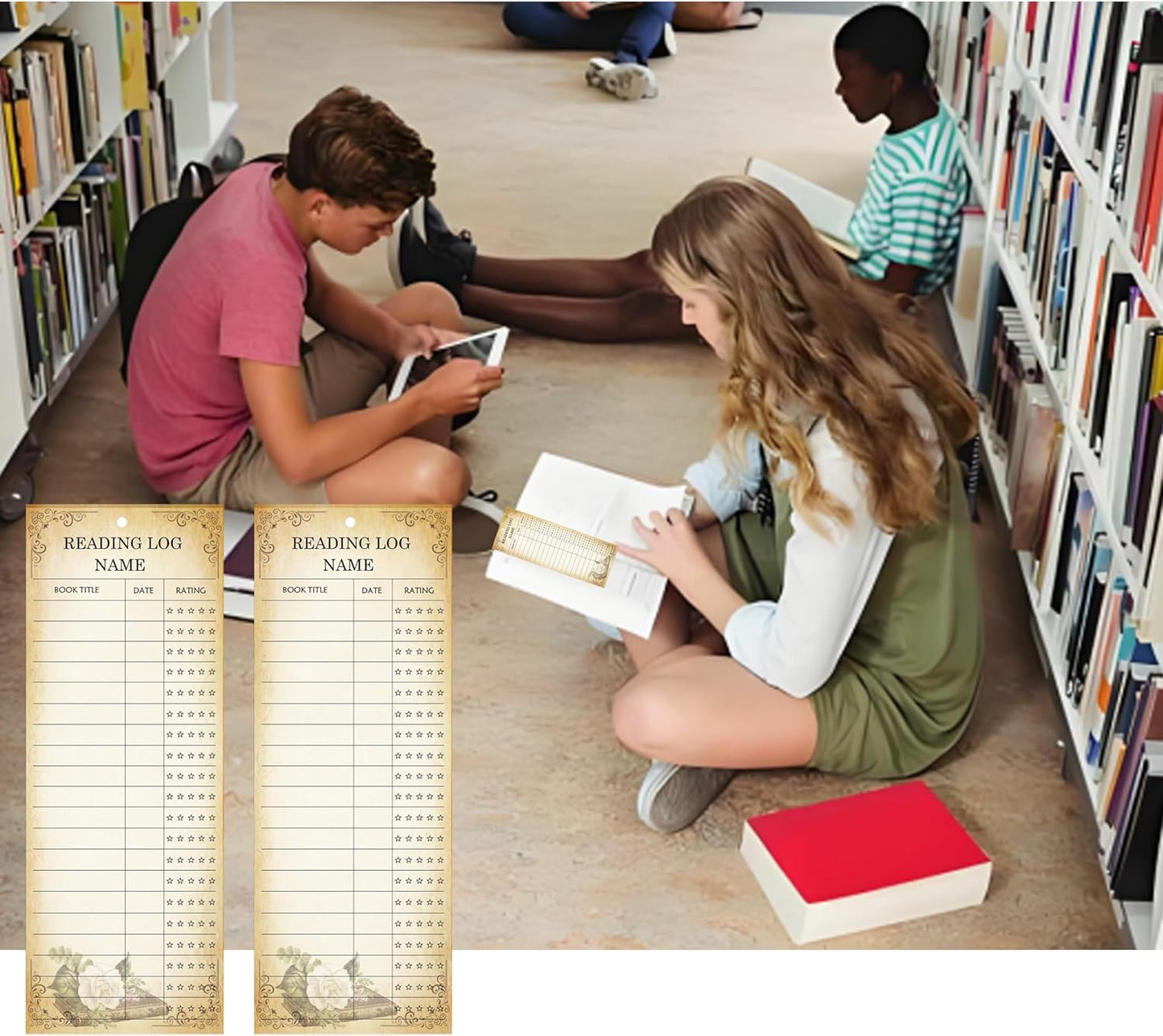 3 x 8 Inch Reading List Bookmarks Book Tracker and Reading Log Bookmarks - Book Tracker Notecards for Literacy Week, Library, Reading Lovers, Graduation Gifts 30 Sets