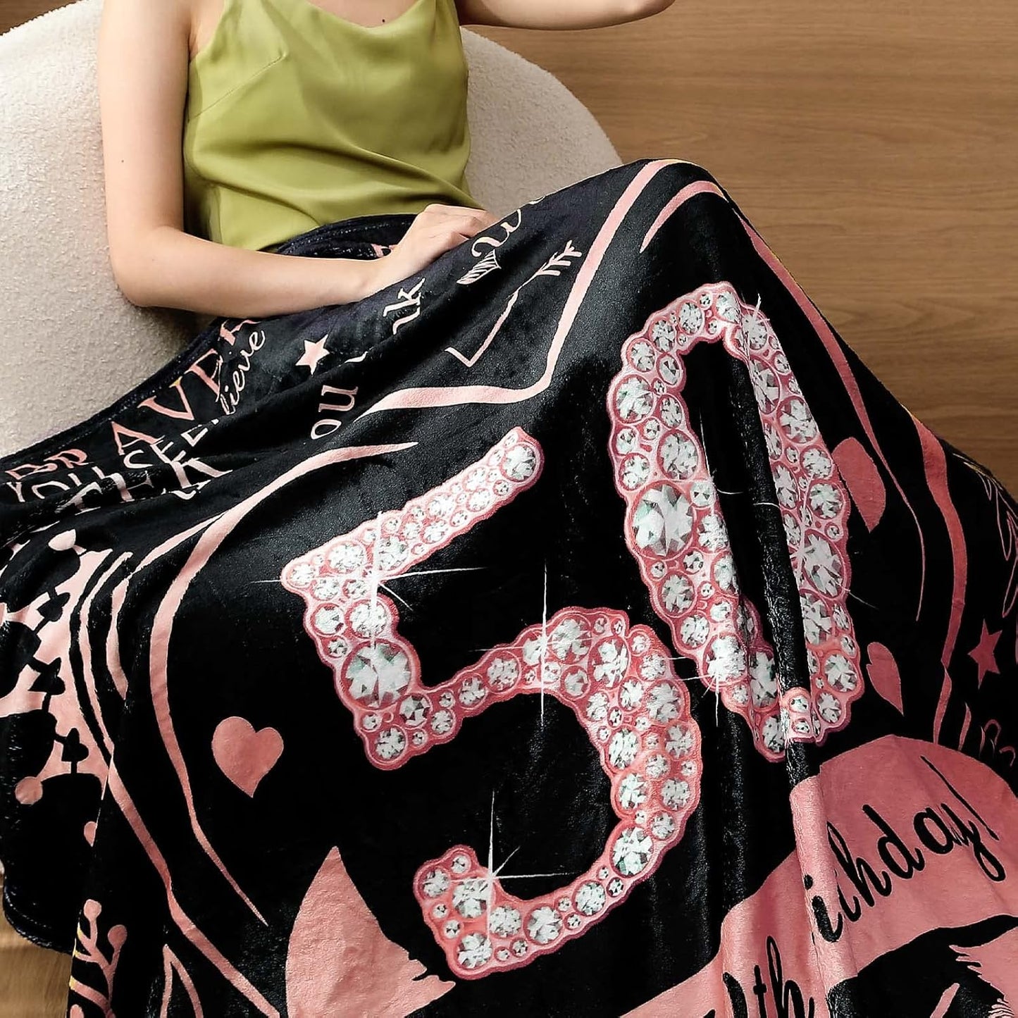 50th Birthday Blanket Gifts for Women with Gift Box, Gifts for Women Turning 50, Happy 50th Birthday Gift Ideas for Her, 50th Birthday Decorations Throw Blanket 60"x50"