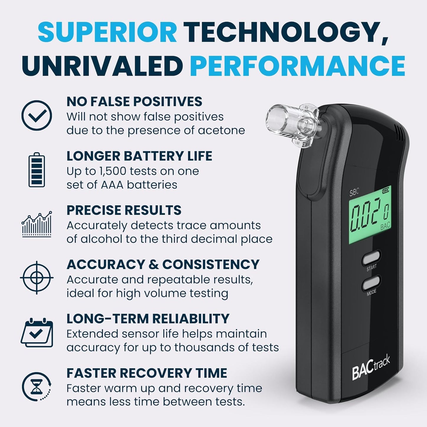 BACtrack S80 Breathalyzer | Professional-Grade Accuracy | DOT & NHTSA Approved | FDA 510(k) Cleared | Portable Breath Alcohol Tester for Personal & Professional Use | FSA/HSA Eligible