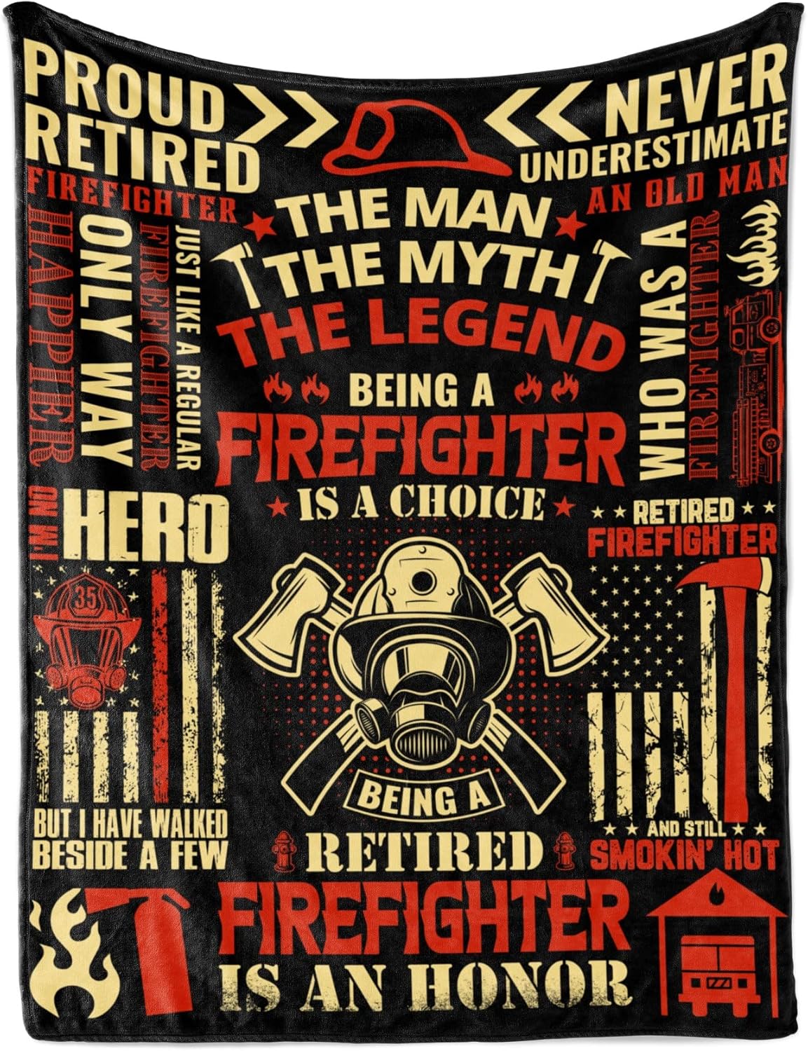 Retired Firefighter Gifts for Men, Retirement Throw Blanket for Fireman 65" x 50" - Being A Retired Firefighter is an Honor