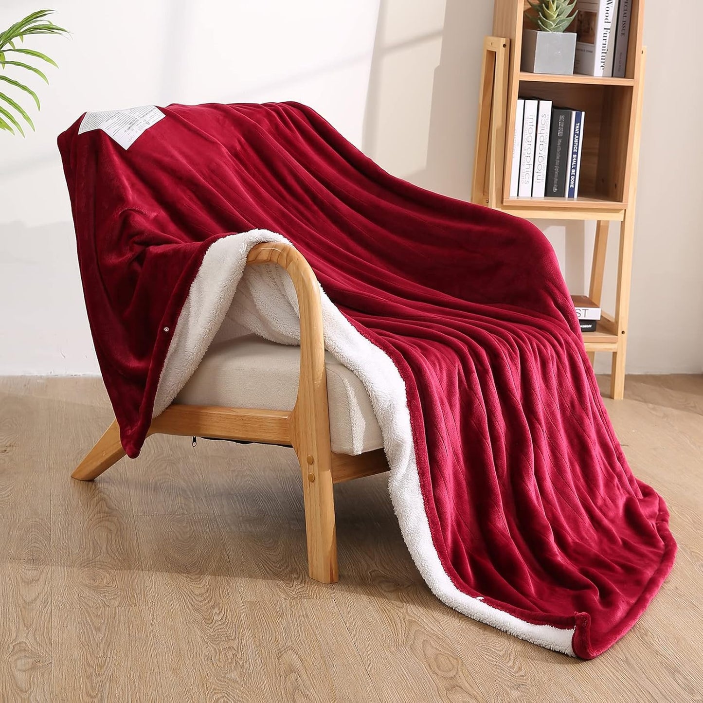 Electric Heated Throw Blanket 50" x 60", Soft Flannel Throw Blanket with 4 Heating Levels & 4 Hours Auto Off, Machine Washable for Home Office Use