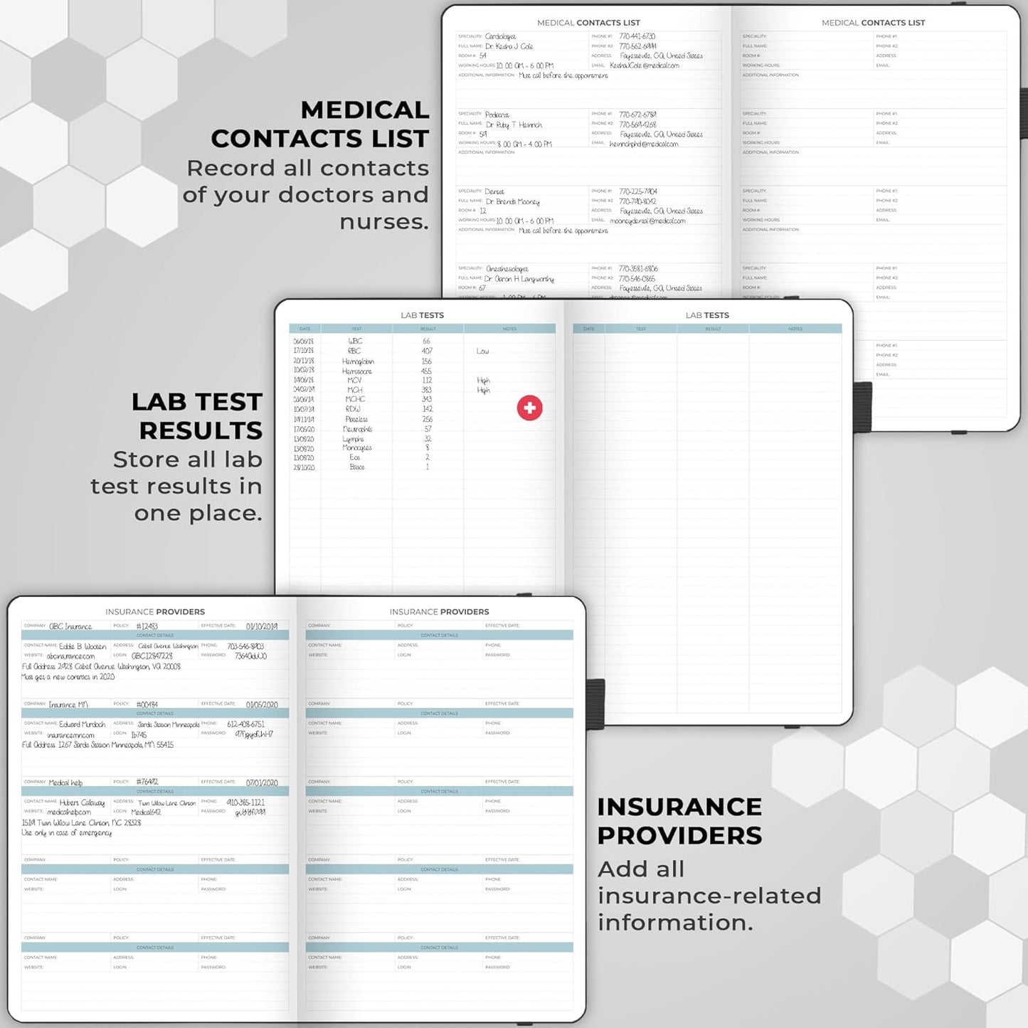 Clever Fox Large Medical Planner 12-Month – Medical Notebook, Health Diary, Wellness Journal to Track Health – 12 Months, 7x10.5″ (Black)
