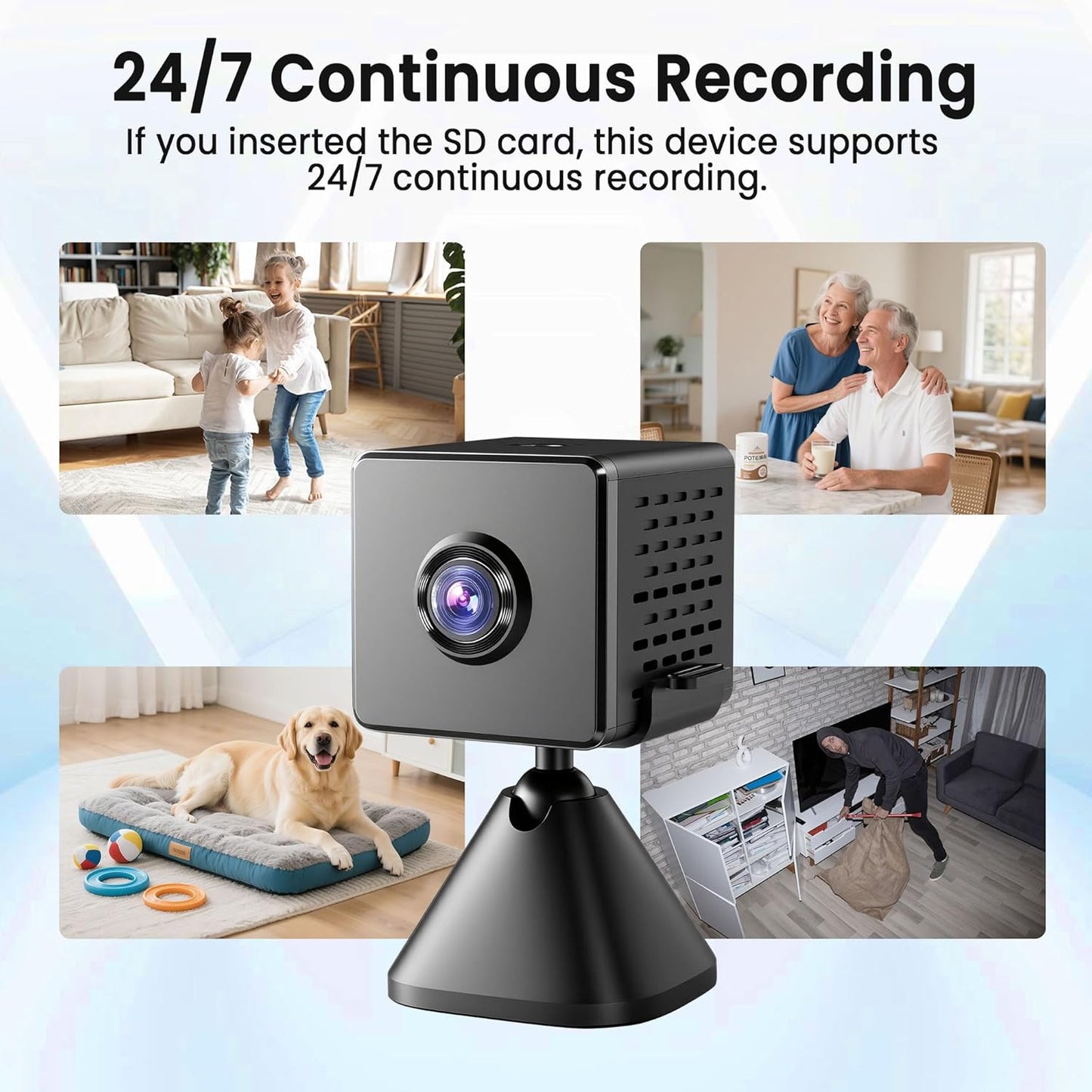 Spy Camera, 4K Hidden Camera with Live View, Plug-in Mini Camera with 24/7 Recording, Nanny Cam with Motion Alerts, Cloud & TF Storage, Night Vision Spy Cam, Wired Indoor Cameras for Home Security