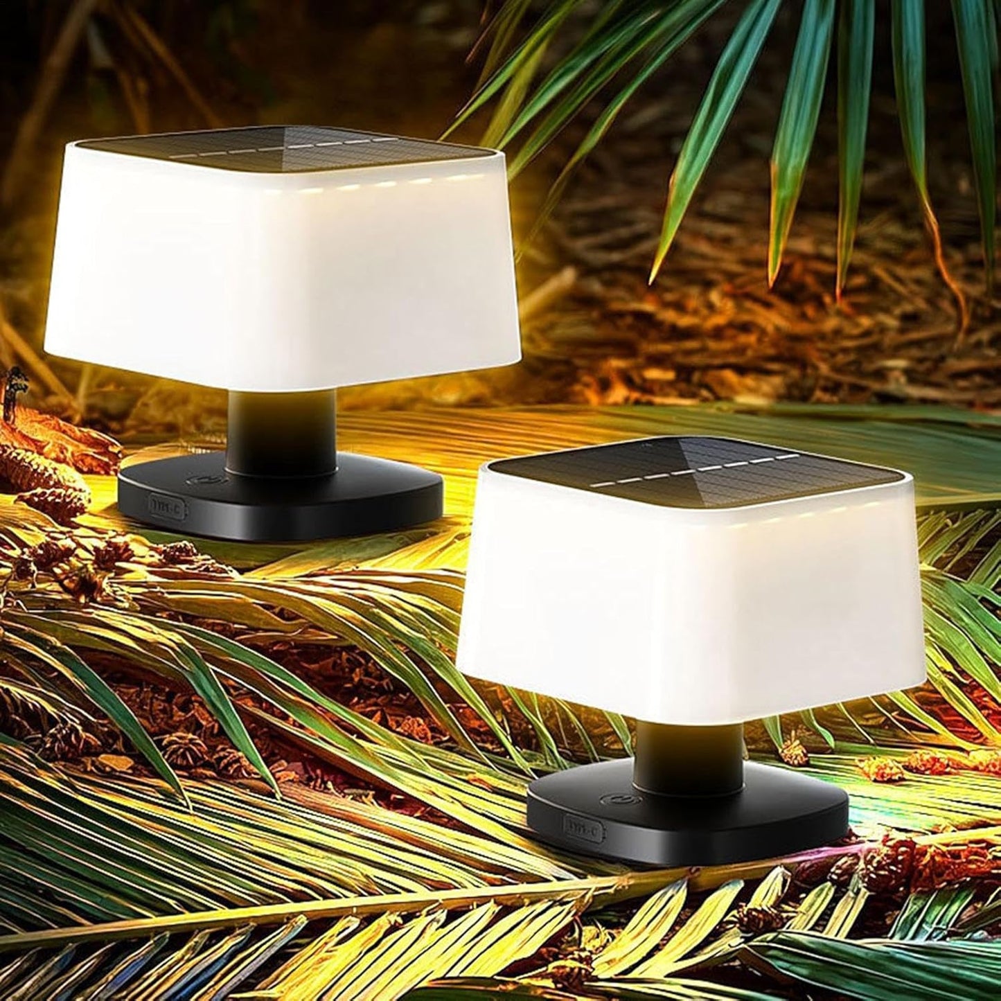 Solar Table Lamp, LED Desk Light for Illuminating, 3 Brightness Levels Rechargeable Cordless Lantern with Height Adjustable Link, Telescopic Lighting Source for Outdoor Dining, and Night Reading