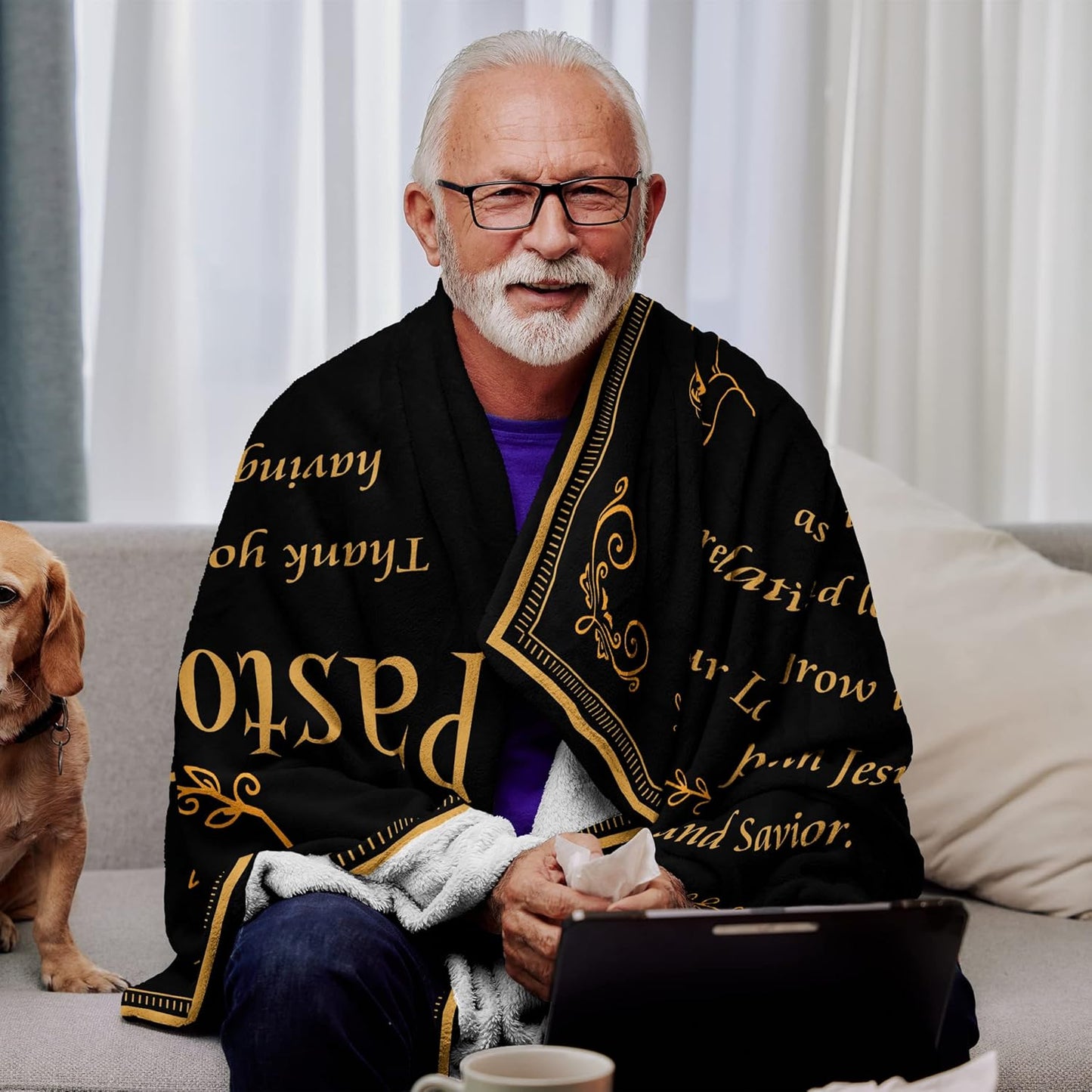 Kituzol Pastor Appreciation Gifts Blanket 50"X60" - Unique Pastor Gifts - Gifts for Pastor - Pastor’s Appreciation Decorations Gift - Funny Gift Idea for Pastors Throw Blankets - Christian Pastor Gift