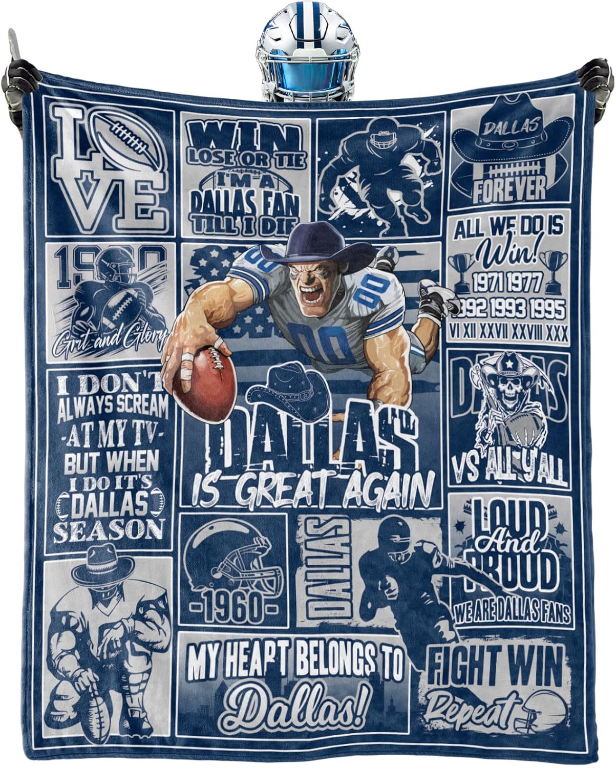 Football Blanket Plush Football Lovers Fan Gifts for Men Women Kids Sport Team Color Style Cozy Flannel Sofa Couch 50"x40".