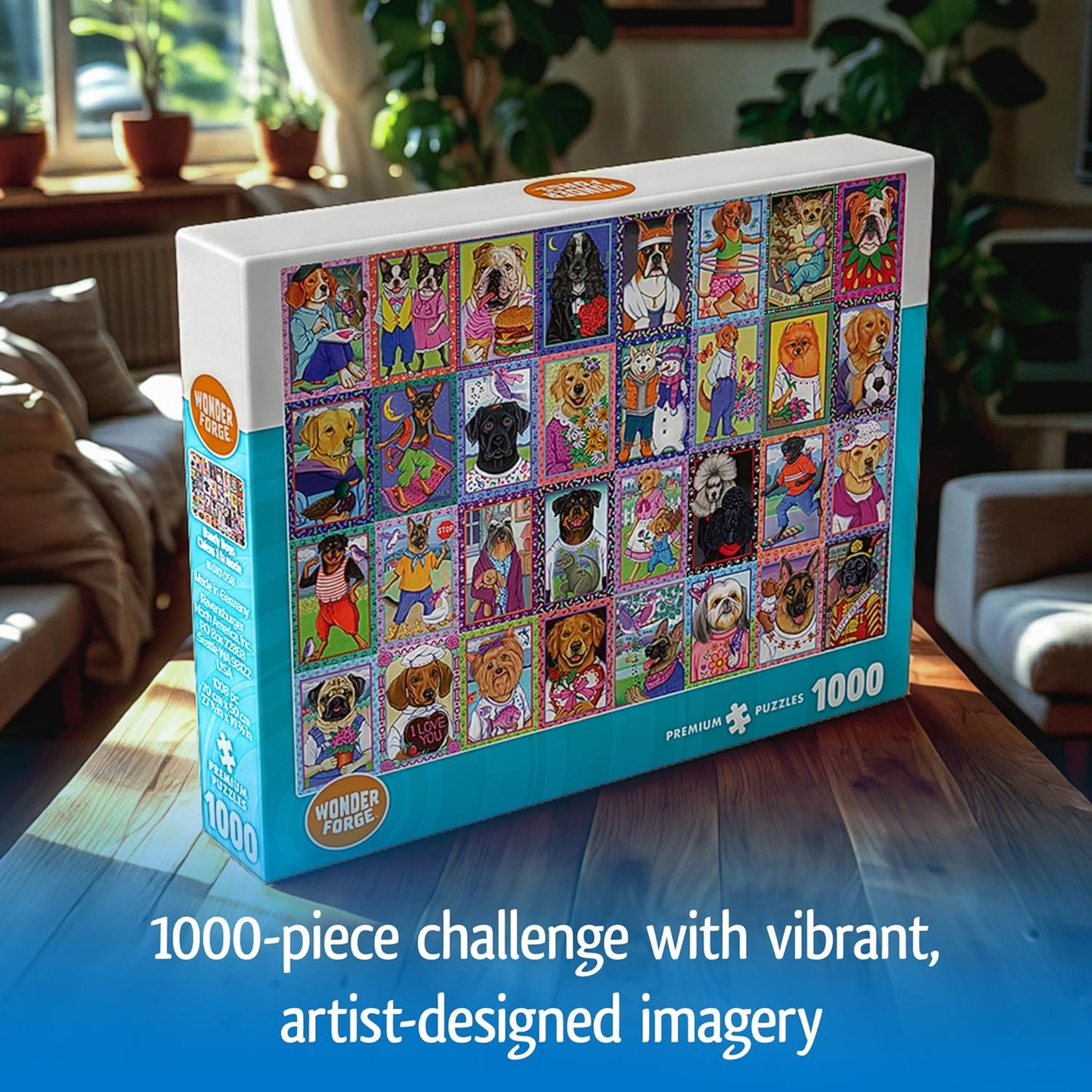 Wonder Forge Dandy Dogs 1000 Piece Jigsaw Puzzle for Adults | Unique, Perfectly-Fitting Pieces | Fun, Vibrant Imagery | Amazon Exclusive