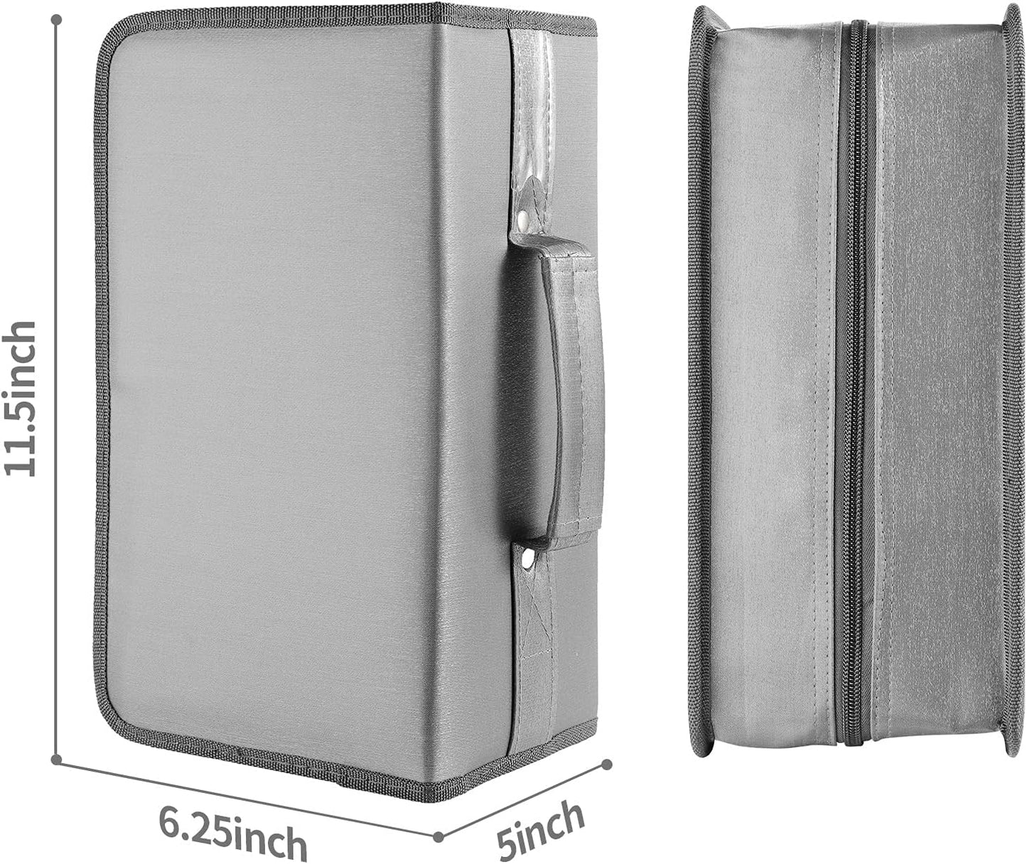 alavisxf xx CD Case, 160 Capacity Nylon DVD Case Protective CD Holder Portable Disc Storage Organizer Bag for Car Home (Grey160, 160 Capacity)