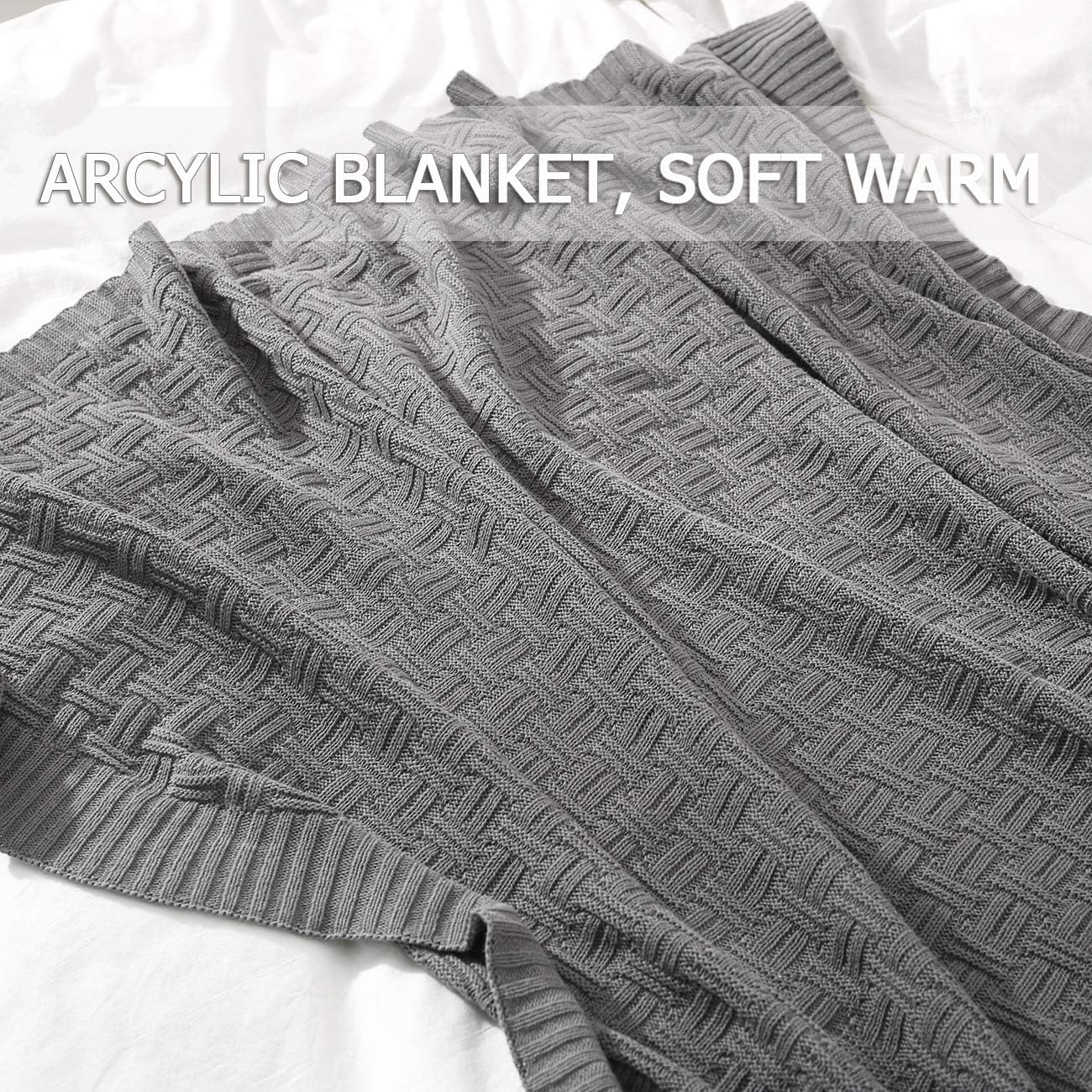 Cable Knit Throw Blanket for Couch Sofa Car Home Decor 51 x 70in