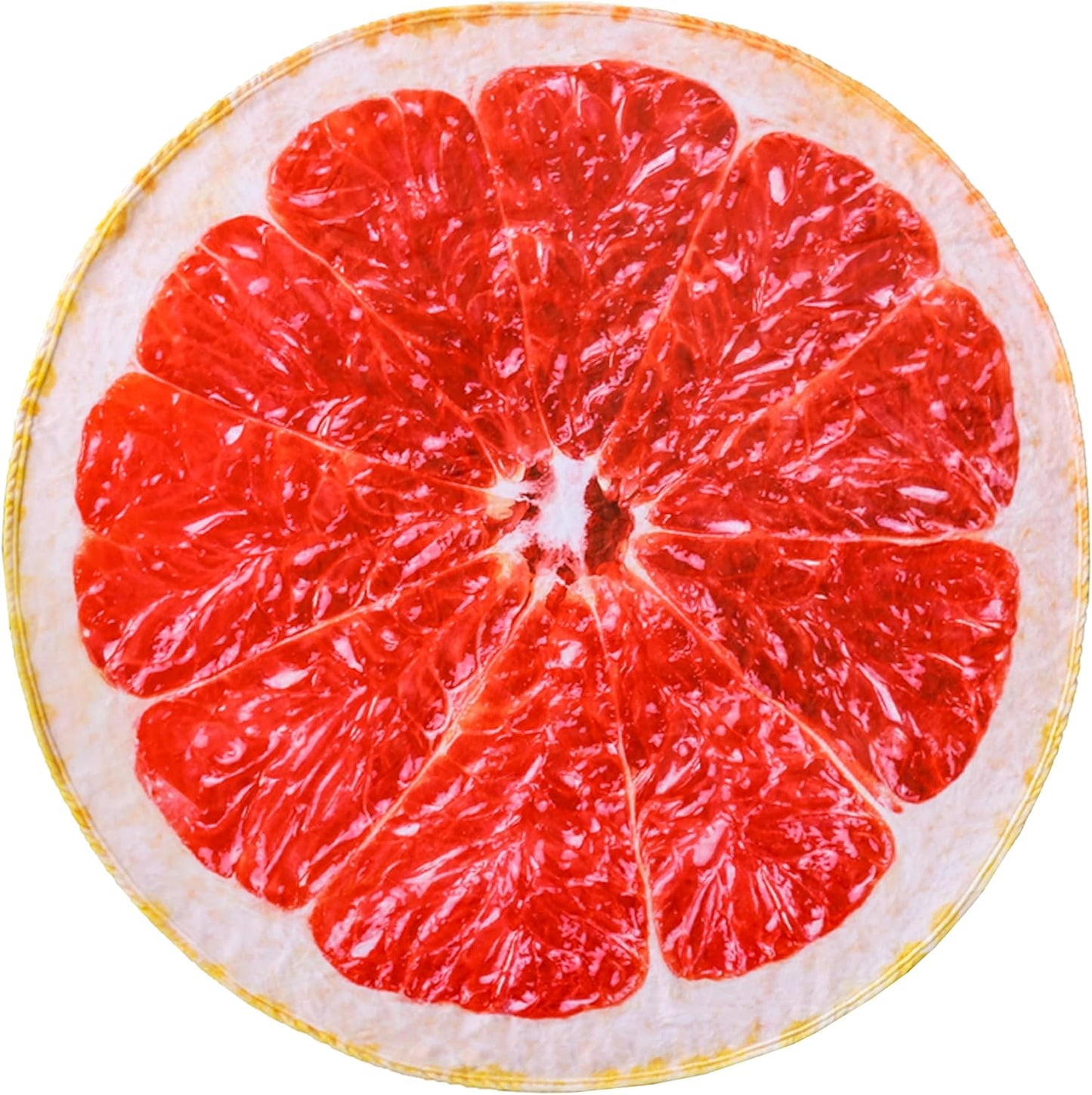 Vessia Grapefruit Throw Blanket, Realistic Funny Food Blanket for Adults and Kids, 300GSM Giant Soft Fruits Throw for Couch, Sofa, Bed, Fun Cozy Round Gifts for Boys, Girls, 60 inches