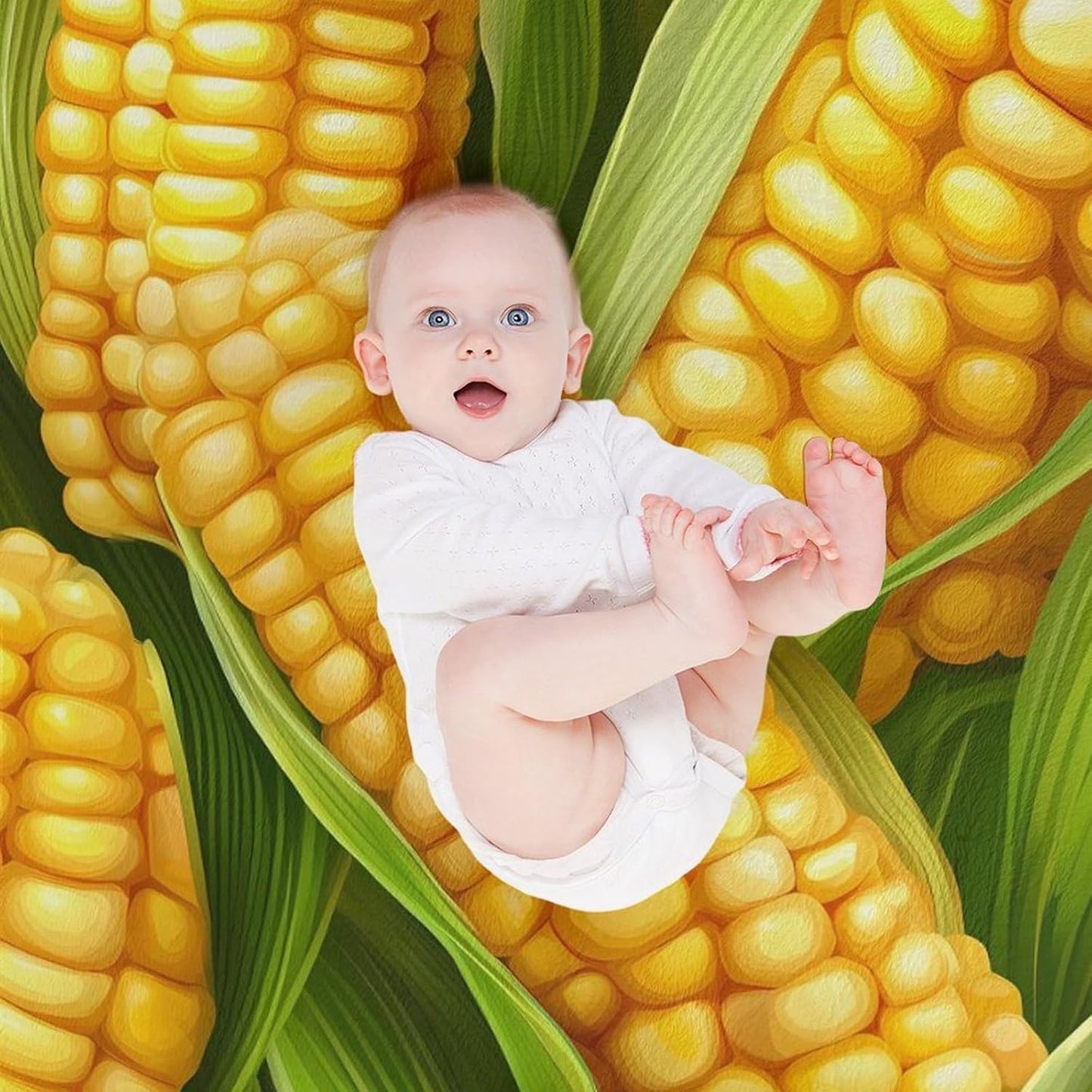 Food Corn Throw Blanket for Couch Bed Plush Cozy Fuzzy Flannel Blanket for All Season 55"x70"