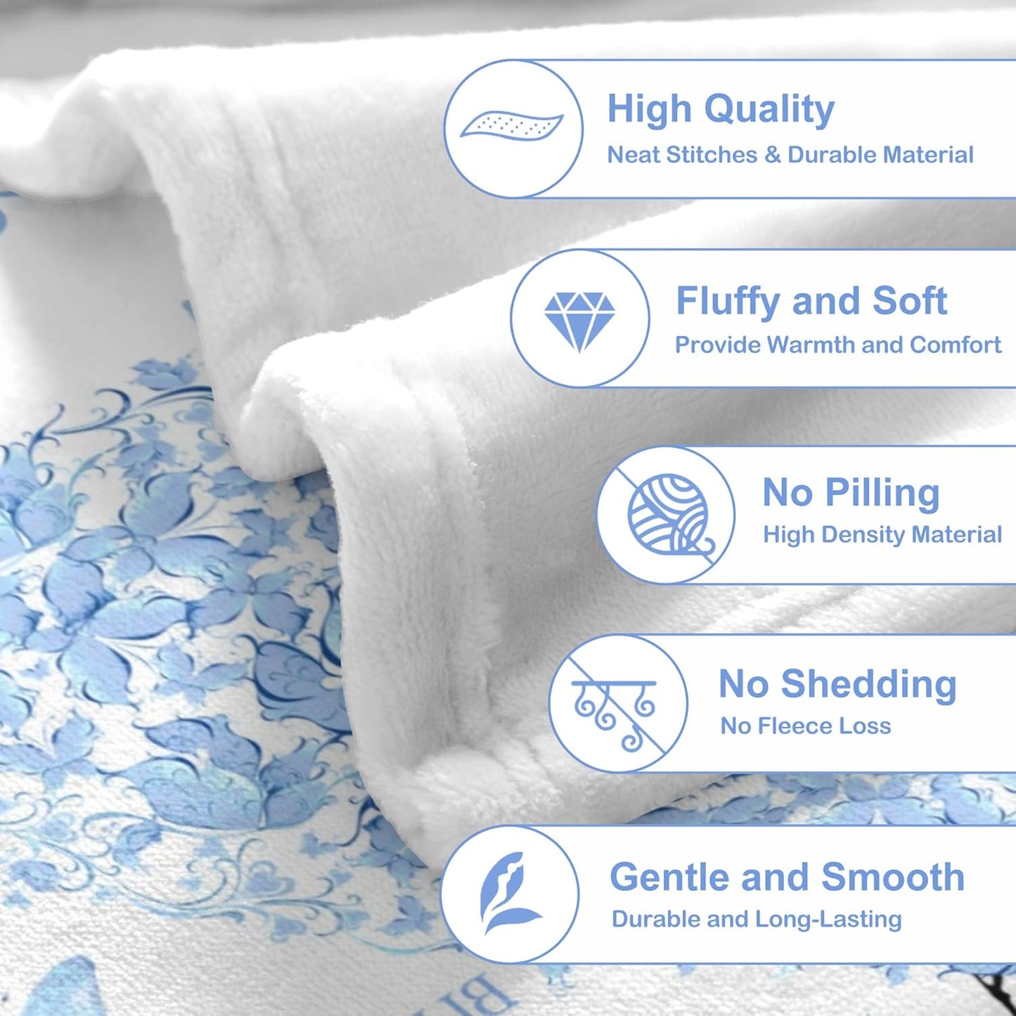 Mom Blanket, Gift for Mom from Daughter Son, Unique Blue Women Throw Blanket Gifts for Mothers Day Anniversary Christmas, Super Soft Warm Flannel Blankets 60"X50" for Couch Bedroom Livingroom
