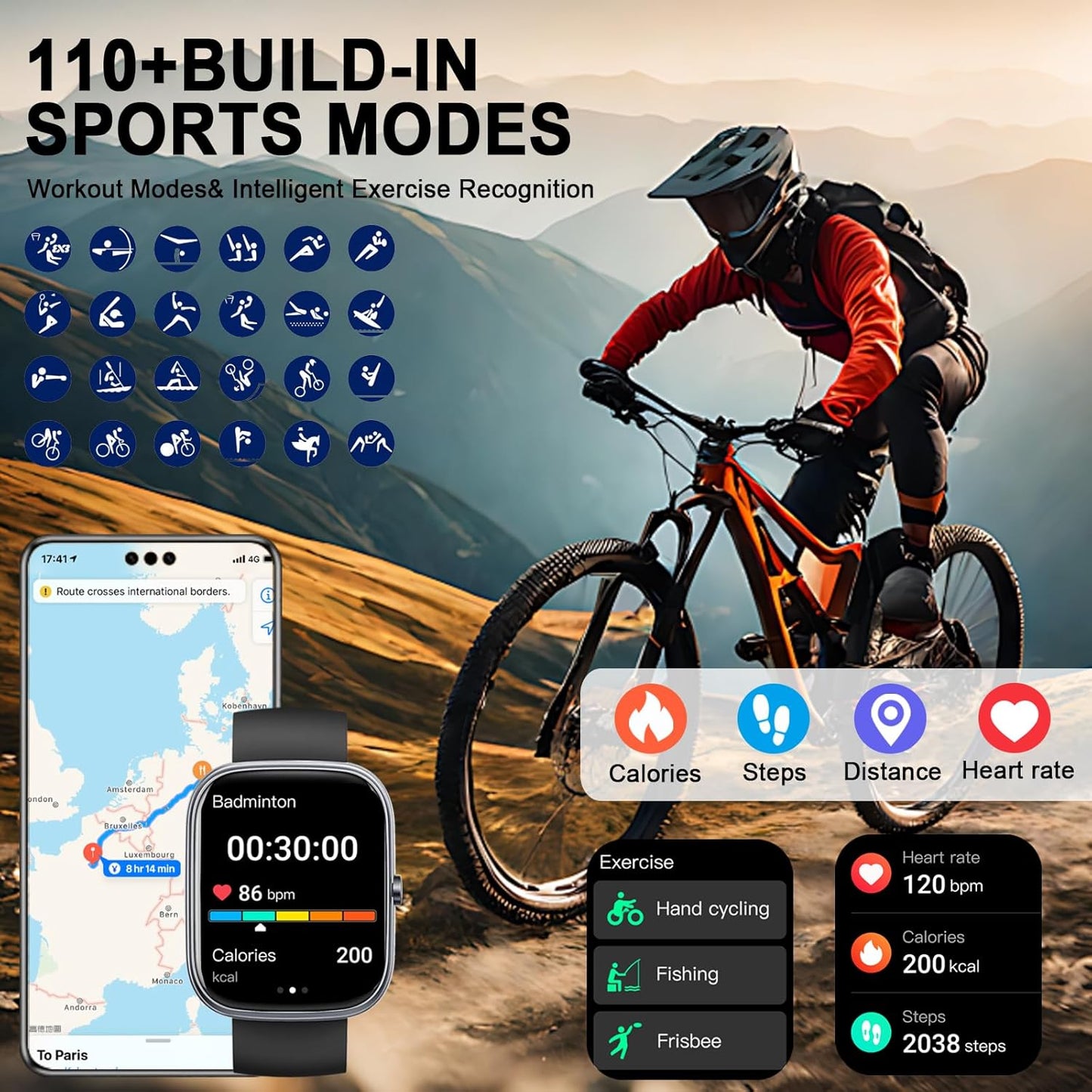 Smart Watch (Answer/Make Calls), 1.91"HD Smartwatch for Men Women Heart Rate/Sleep Monitor/Pedometer, 2026 New Fitness Watch with 113+ Sport Modes, Activity Tracker IP68 Waterproof for Android iOS