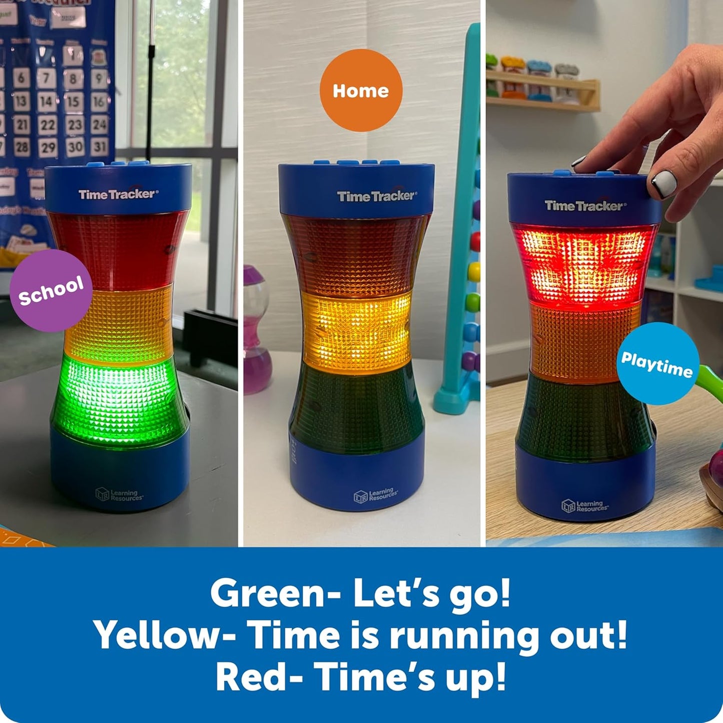 Learning Resources Time Tracker Visual Timer & Clock - 1 Piece, Classroom Tracker, Alarm Clock, Light Up Timer for Classroom, Visual Tracker