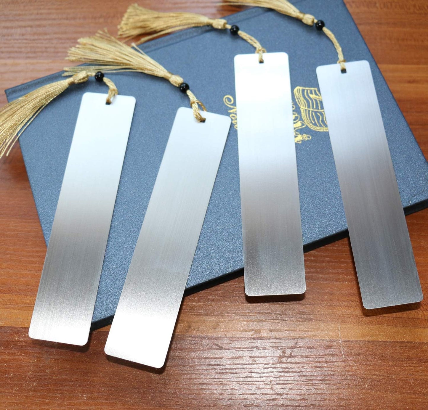 4 Pcs Freely Createable Silver Metal Tassel Bookmarks - As The Best Gift
