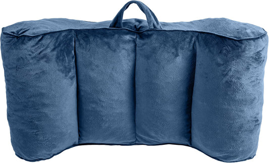 M.B. Leaf Back Support Reading Sit Up Bed Rest Pillow Shredded Memory Foam (Blue, Large)