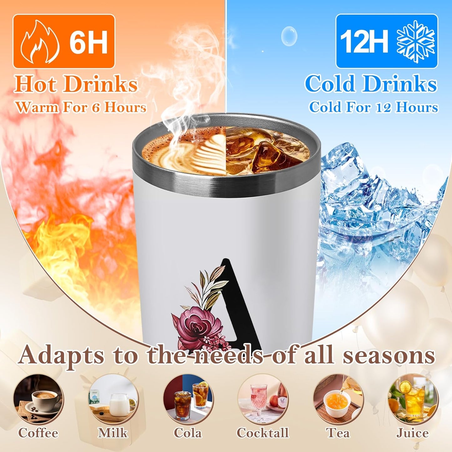 20 Oz Insulated Coffee Cup with Lid Car Tumbler Travel Mug Women Teacher Christmas Music Dance Science Gifts Daycare Special Education Need English History Sunday School Spanish Autism Reading Gym