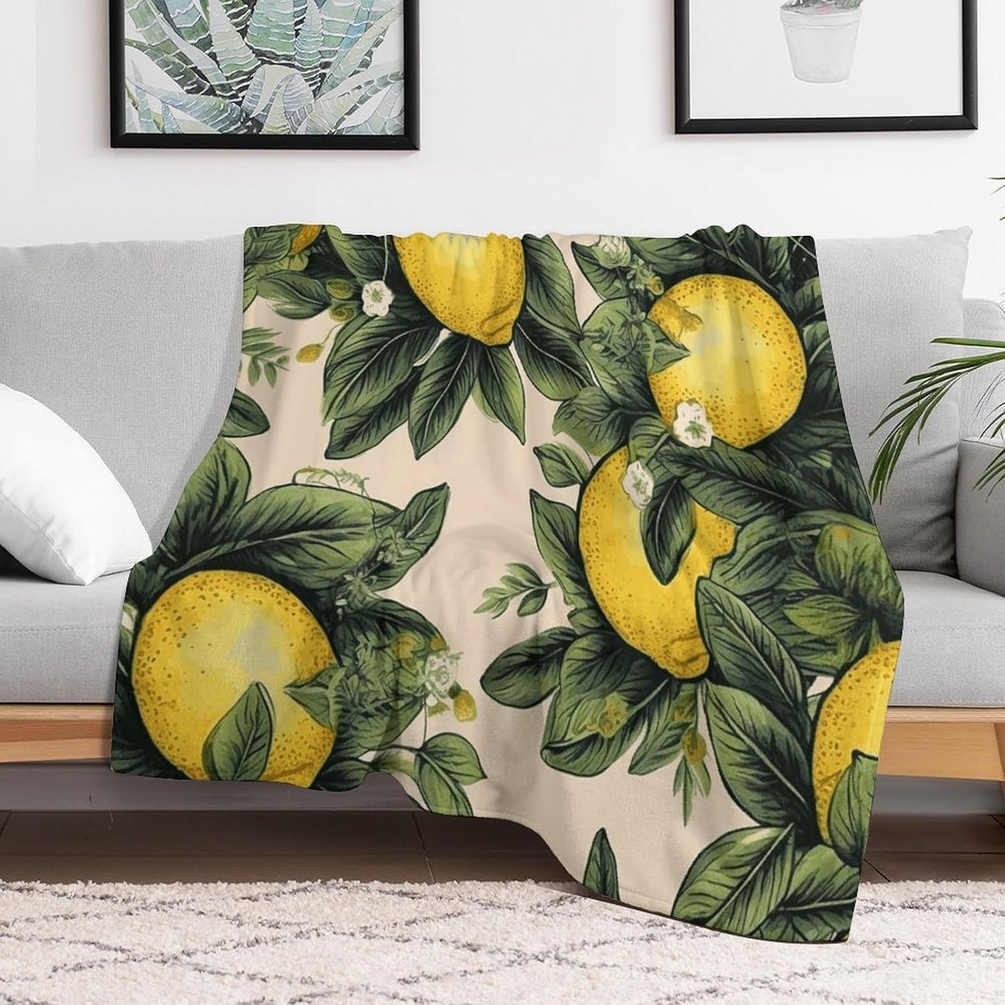 Lemon Throw Blanket for Couch Super Soft Warm Lightweight Throw Blankets Cozy Flannel Bed Blanket Cute Decorative Blankets for All Seasons Home Decor Gift 60"*80"（150 * 200cm）
